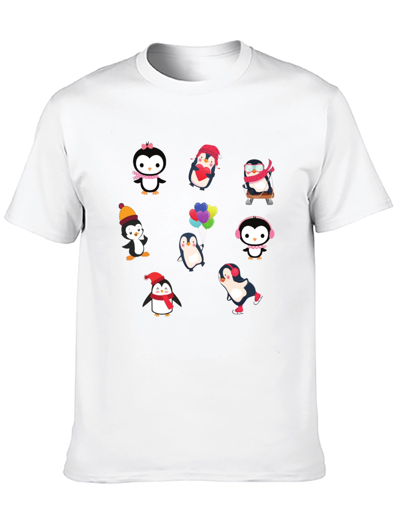 Penguin Print Black T-Shirt