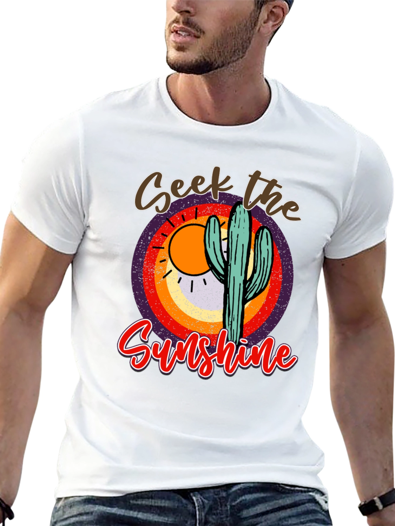Seek the Sunshine Cactus Graphic Tee