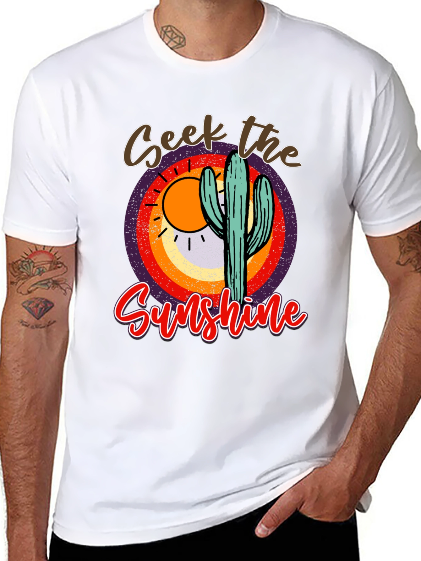 Seek the Sunshine Cactus Graphic Tee