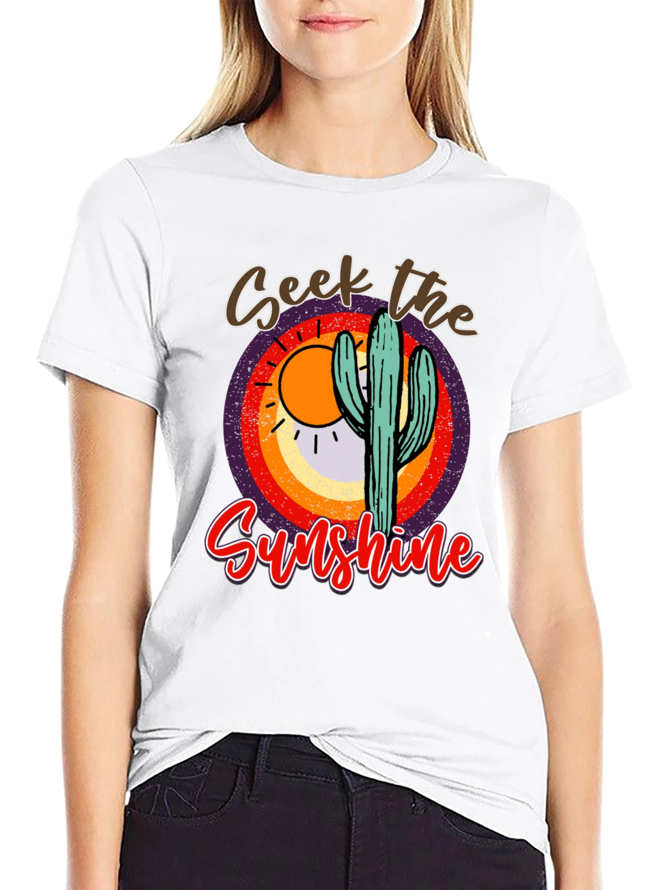Seek the Sunshine Cactus Graphic Tee