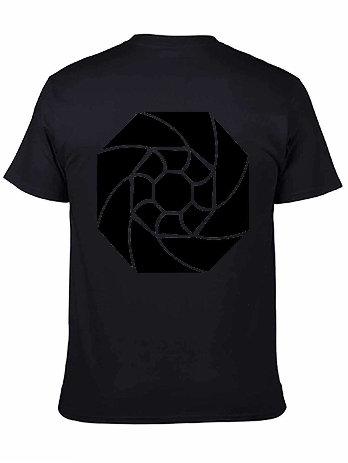 Abstract Geometric Black Graphic Tee