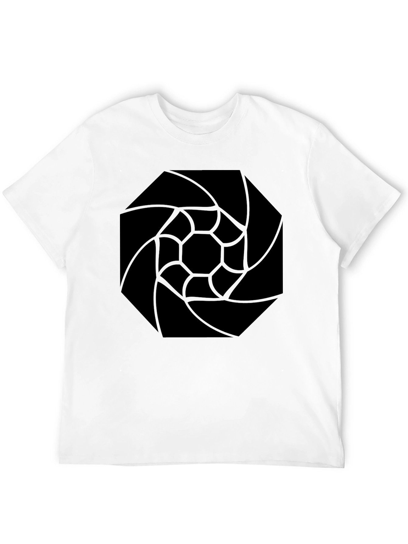 Abstract Geometric Black Graphic Tee