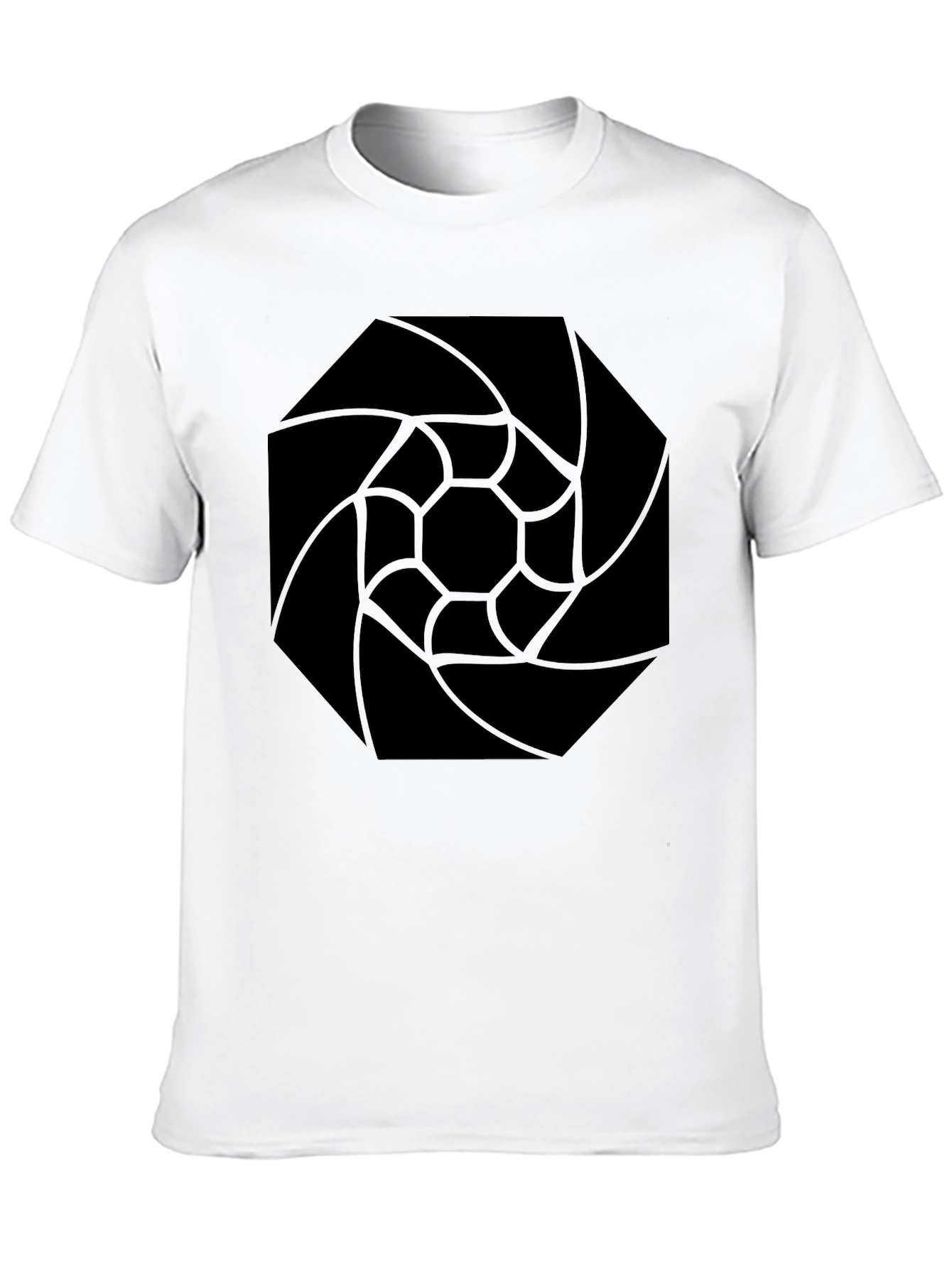 Abstract Geometric Black Graphic Tee