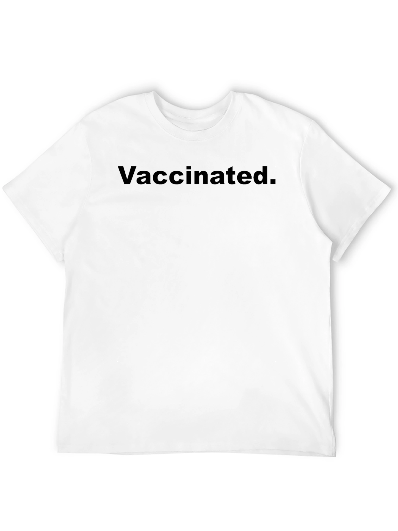 Vaccinated Graphic Tee - Black Cotton Casual T-Shirt