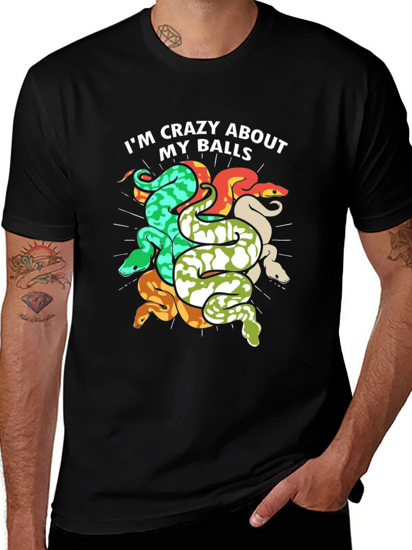 Crazy About My Balls Snake T-Shirt