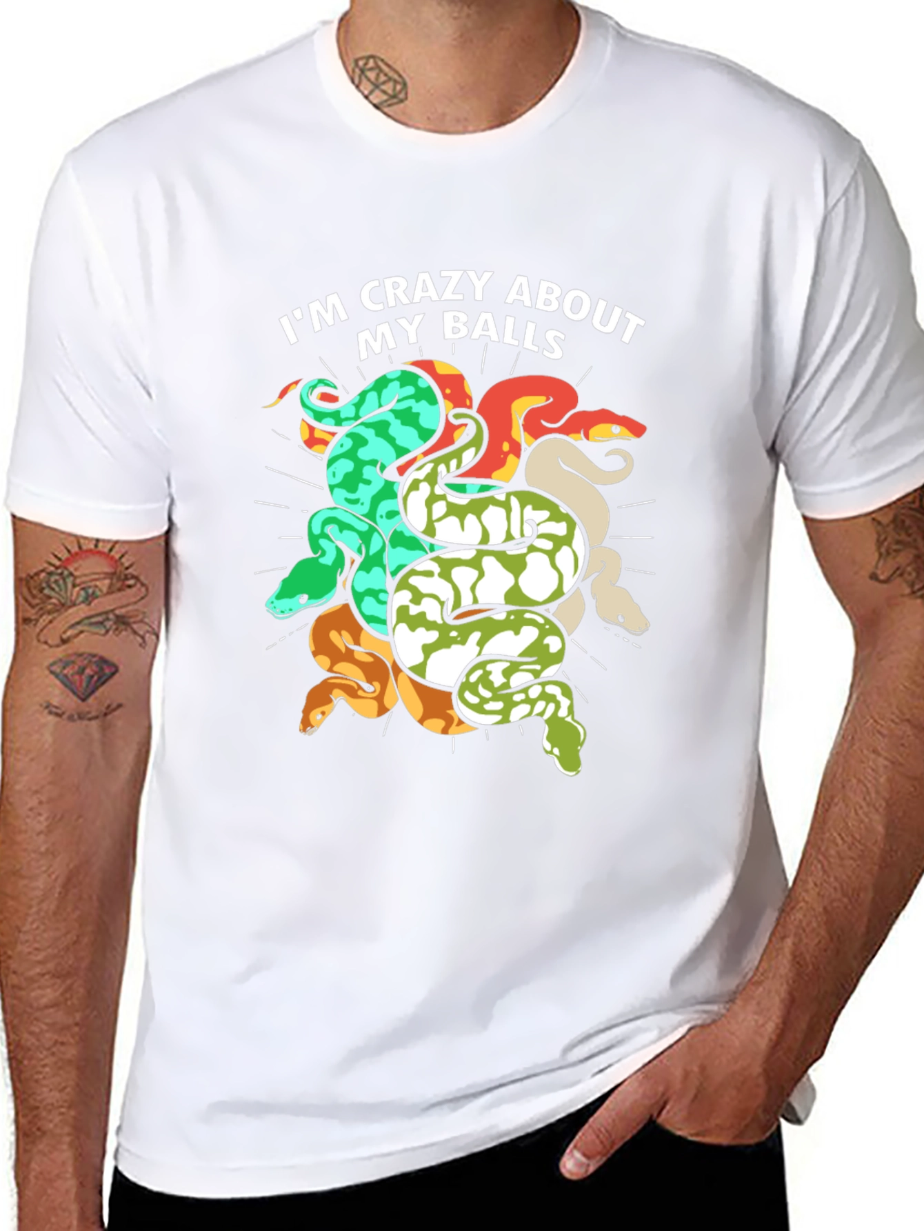 Crazy About My Balls Snake T-Shirt