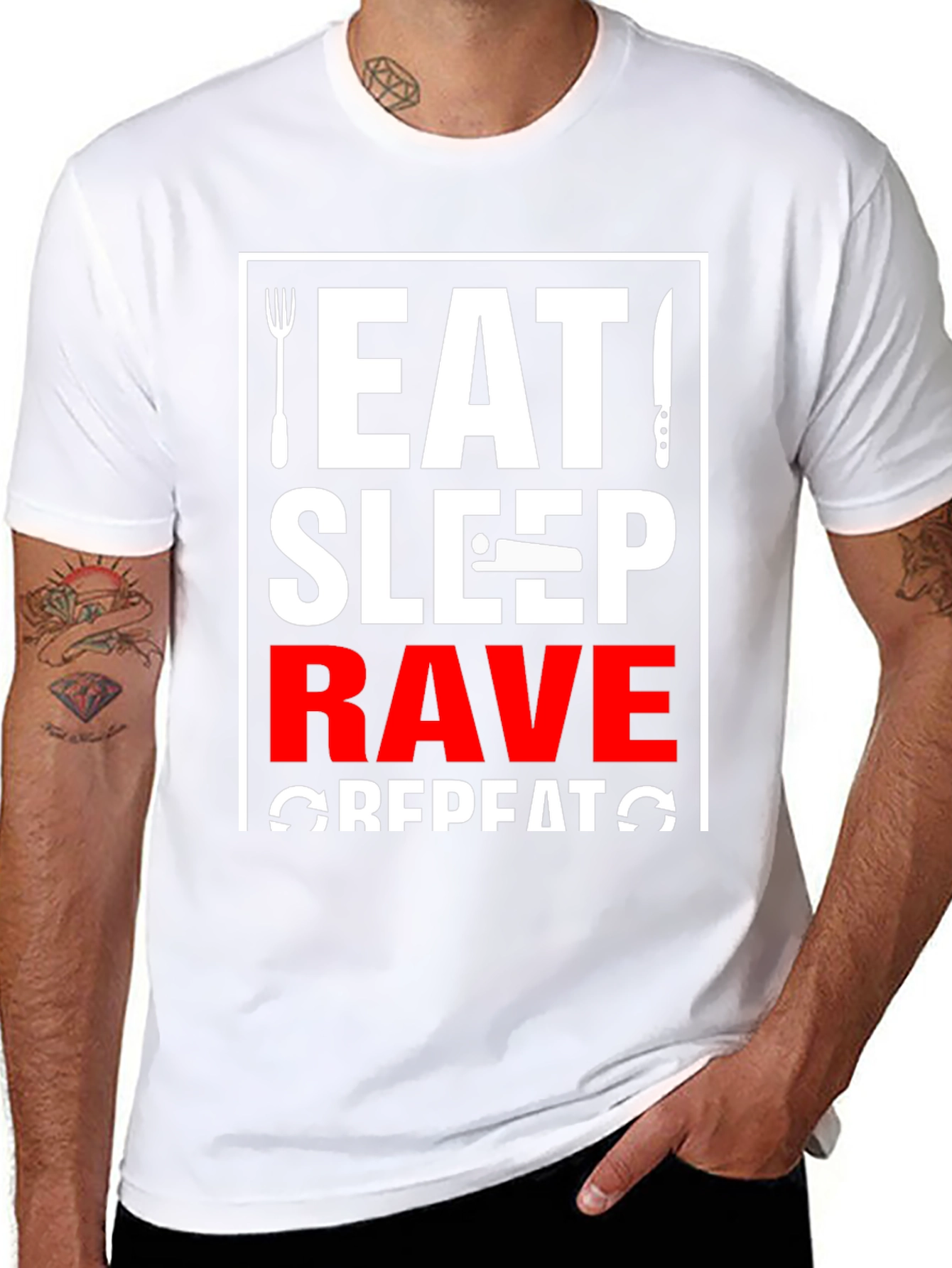 Eat Sleep Rave Repeat Graphic Tee