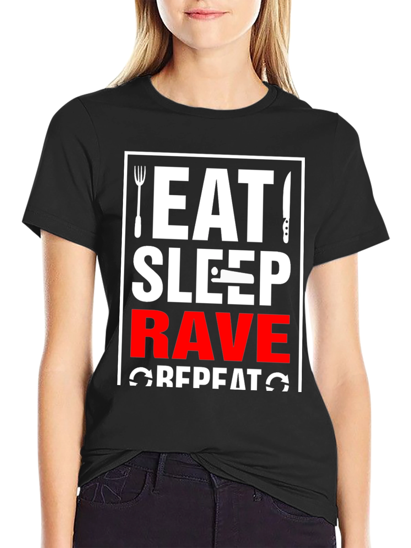 Eat Sleep Rave Repeat Graphic Tee