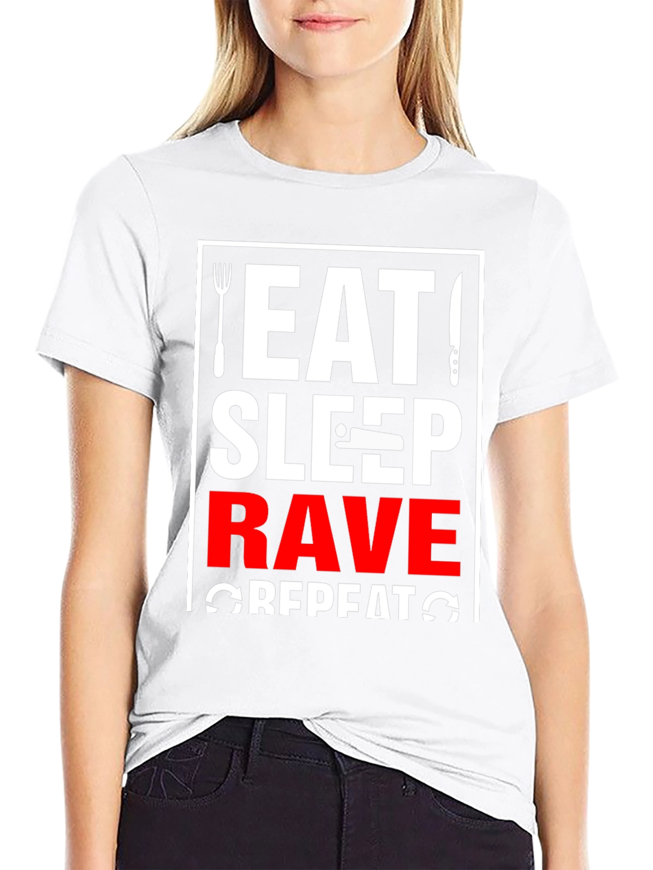Eat Sleep Rave Repeat Graphic Tee