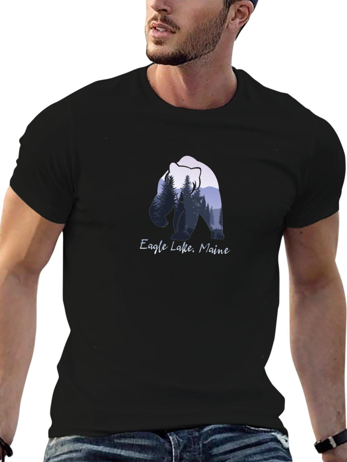 Eagle Lake Maine Bear Graphic T-Shirt