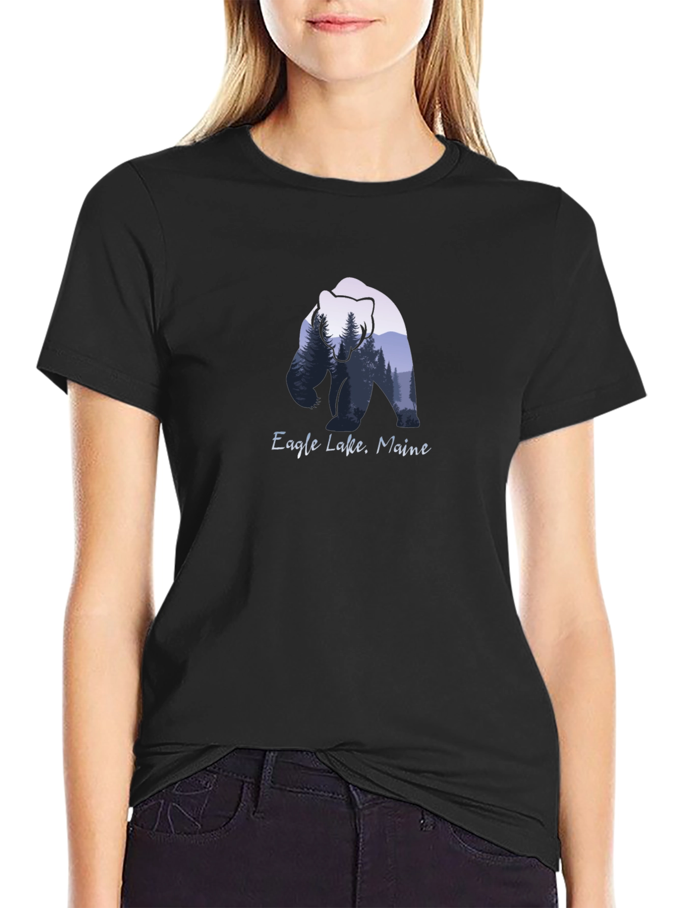 Eagle Lake Maine Bear Graphic T-Shirt