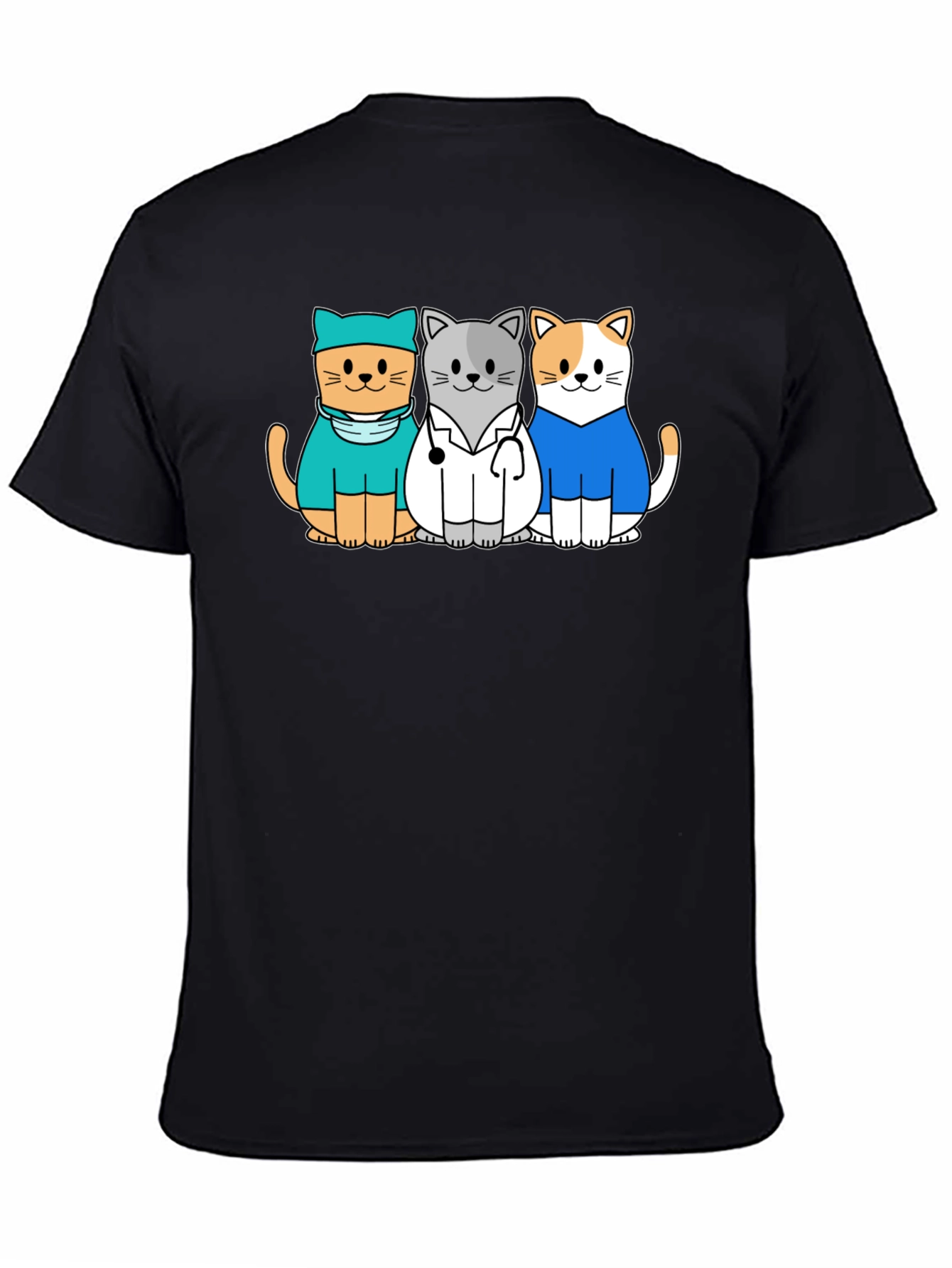 Vet Cat T-Shirt - Cute Cartoon Animal Tee