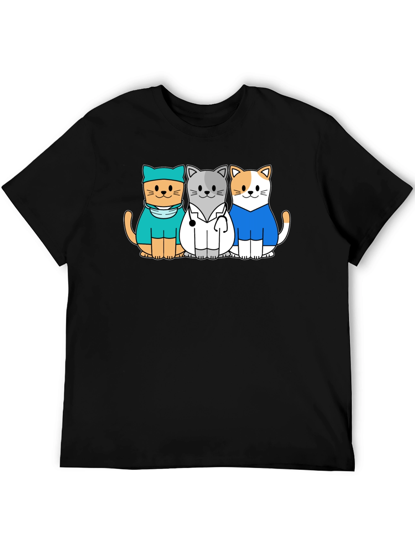 Vet Cat T-Shirt - Cute Cartoon Animal Tee