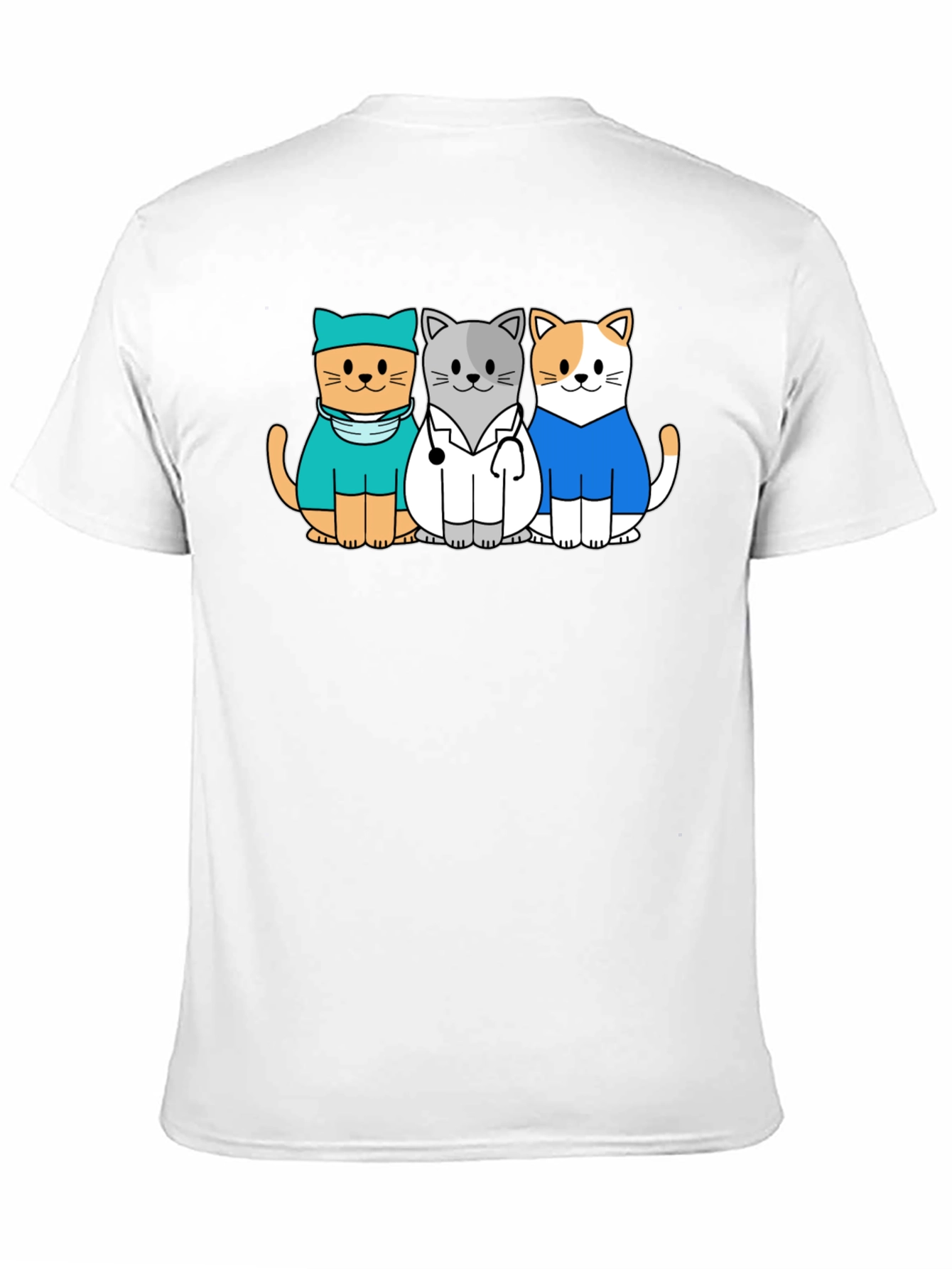 Vet Cat T-Shirt - Cute Cartoon Animal Tee