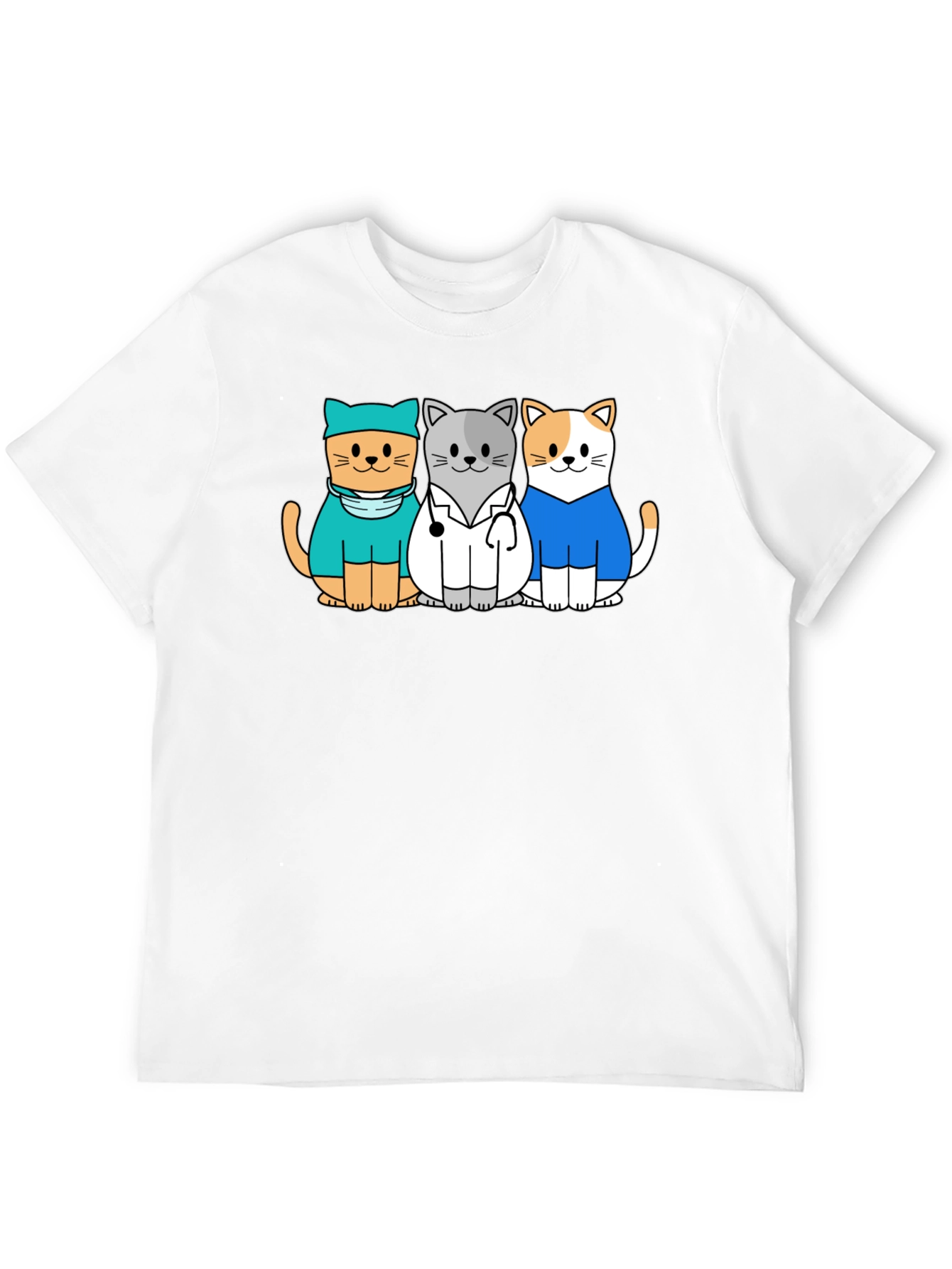 Vet Cat T-Shirt - Cute Cartoon Animal Tee