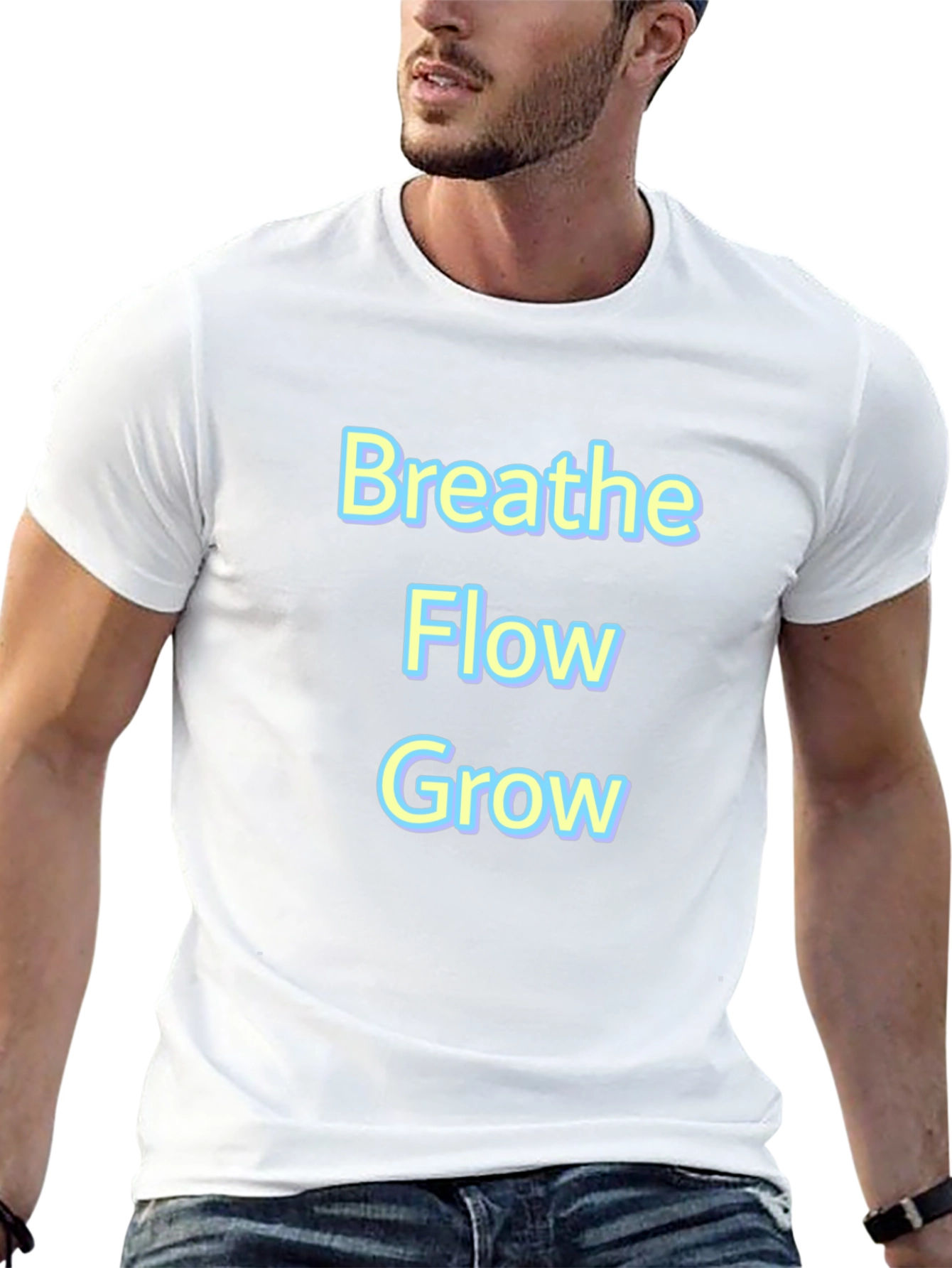 Breathe Flow Grow Graphic Tee - Black T-Shirt