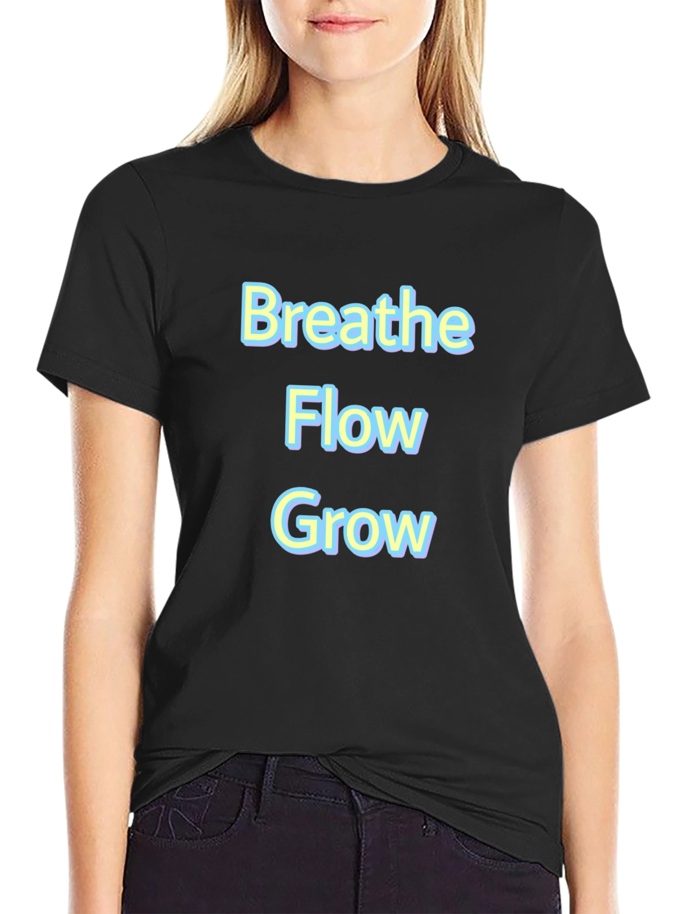 Breathe Flow Grow Graphic Tee - Black T-Shirt