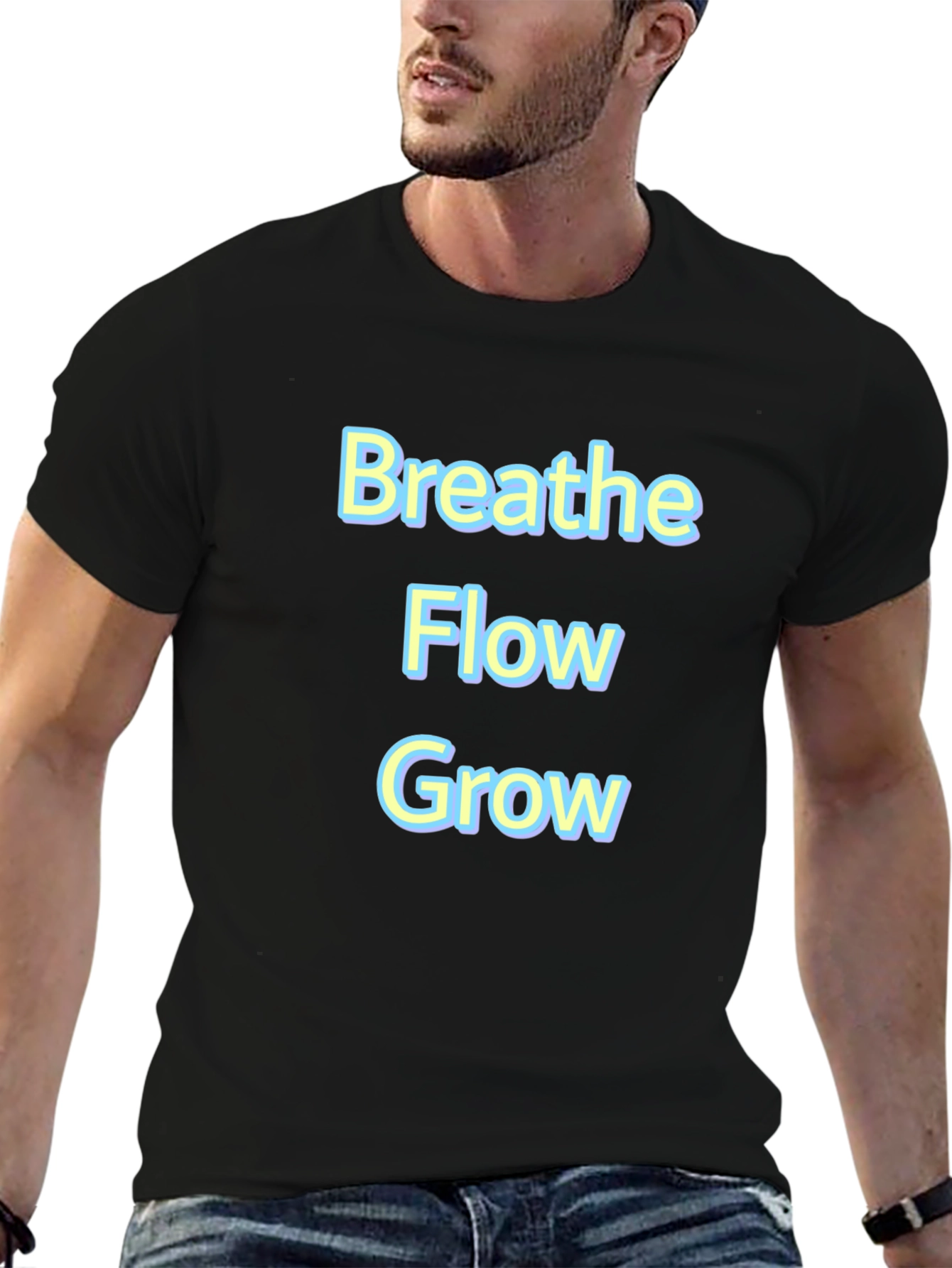Breathe Flow Grow Graphic Tee - Black T-Shirt