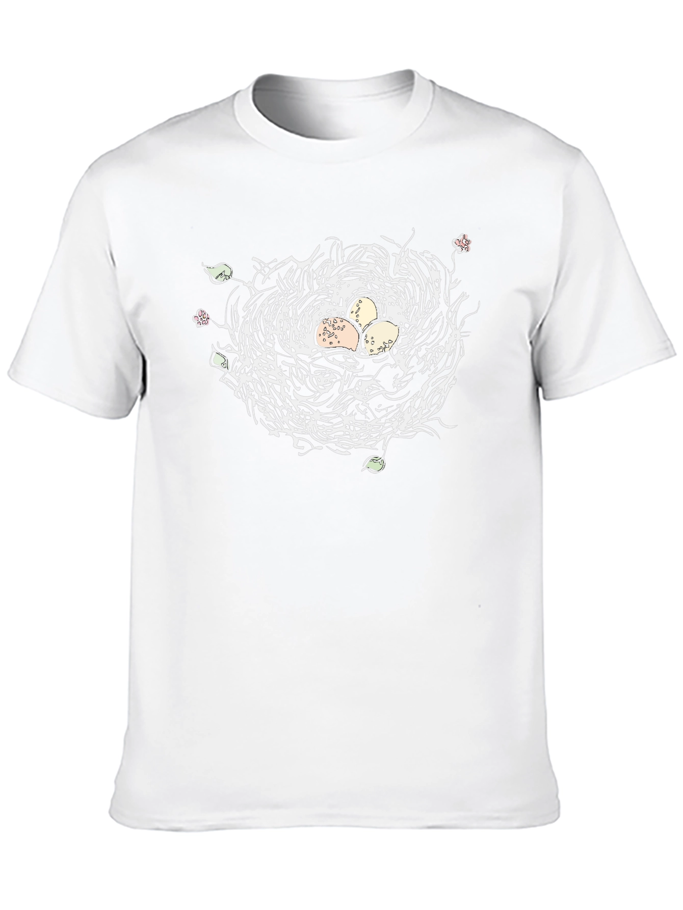 Nature Nest Graphic Tee - Black Cotton Casual T-Shirt