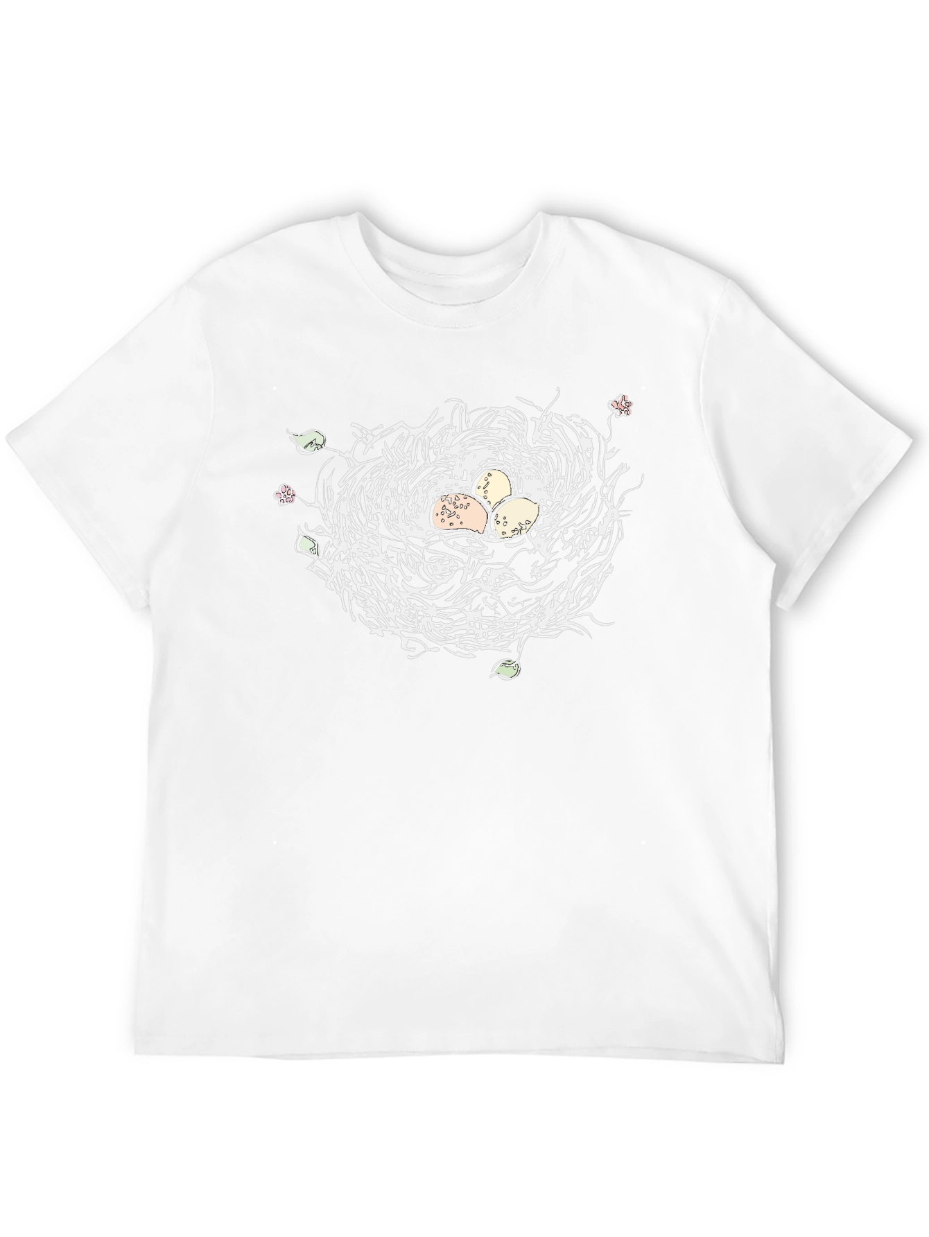 Nature Nest Graphic Tee - Black Cotton Casual T-Shirt