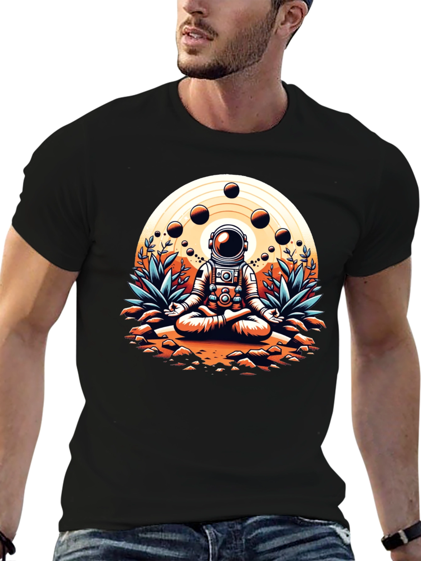Astronaut Meditating Graphic T-Shirt