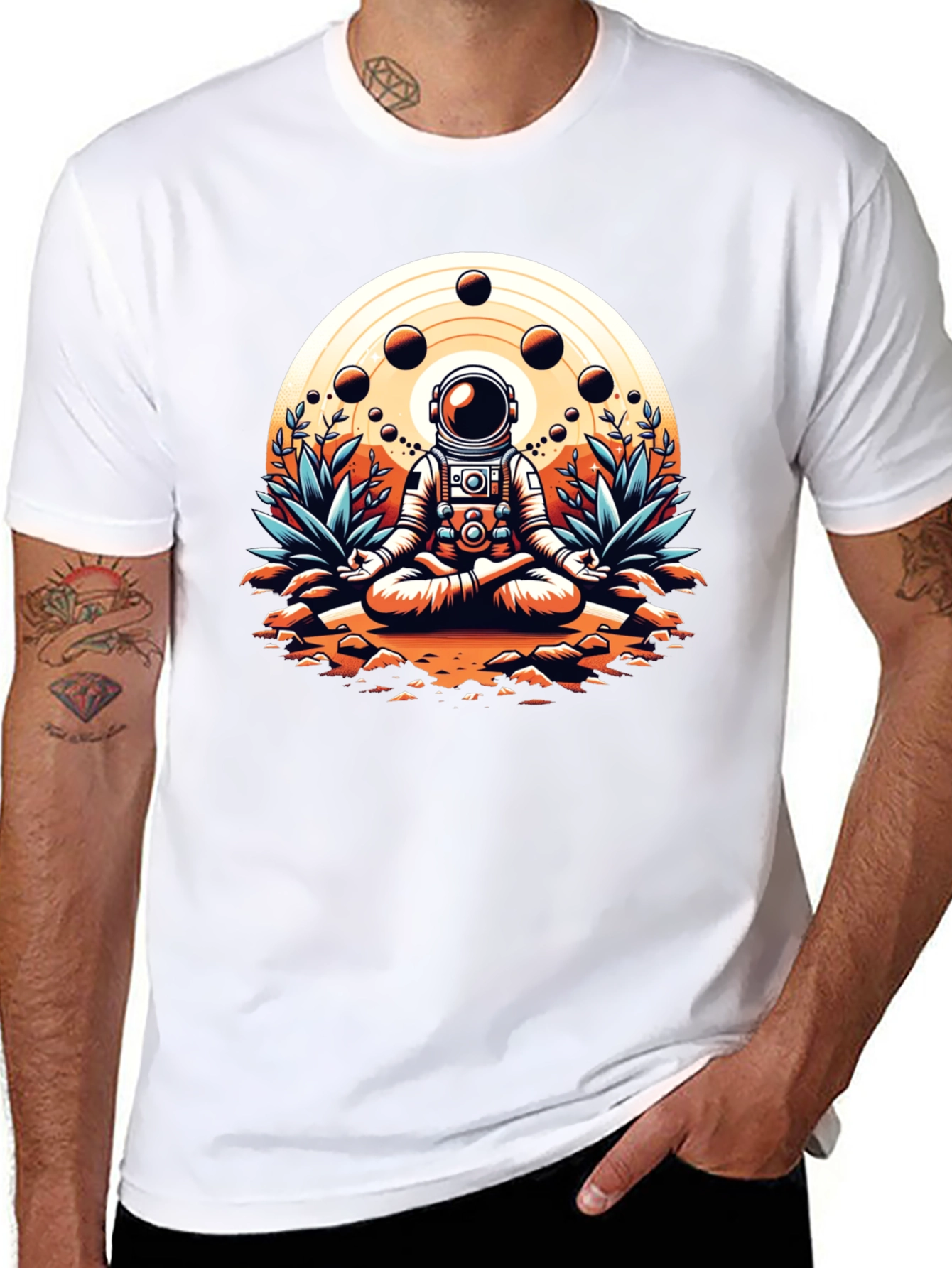 Astronaut Meditating Graphic T-Shirt