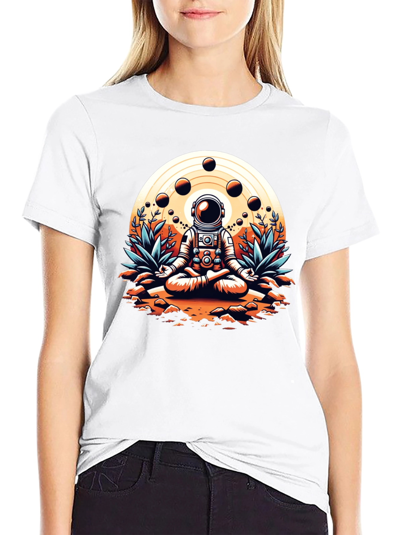 Astronaut Meditating Graphic T-Shirt