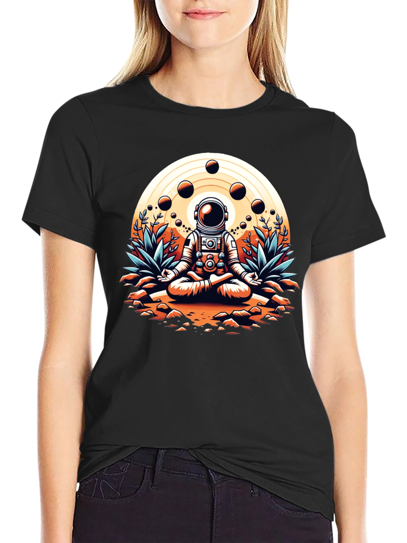 Astronaut Meditating Graphic T-Shirt