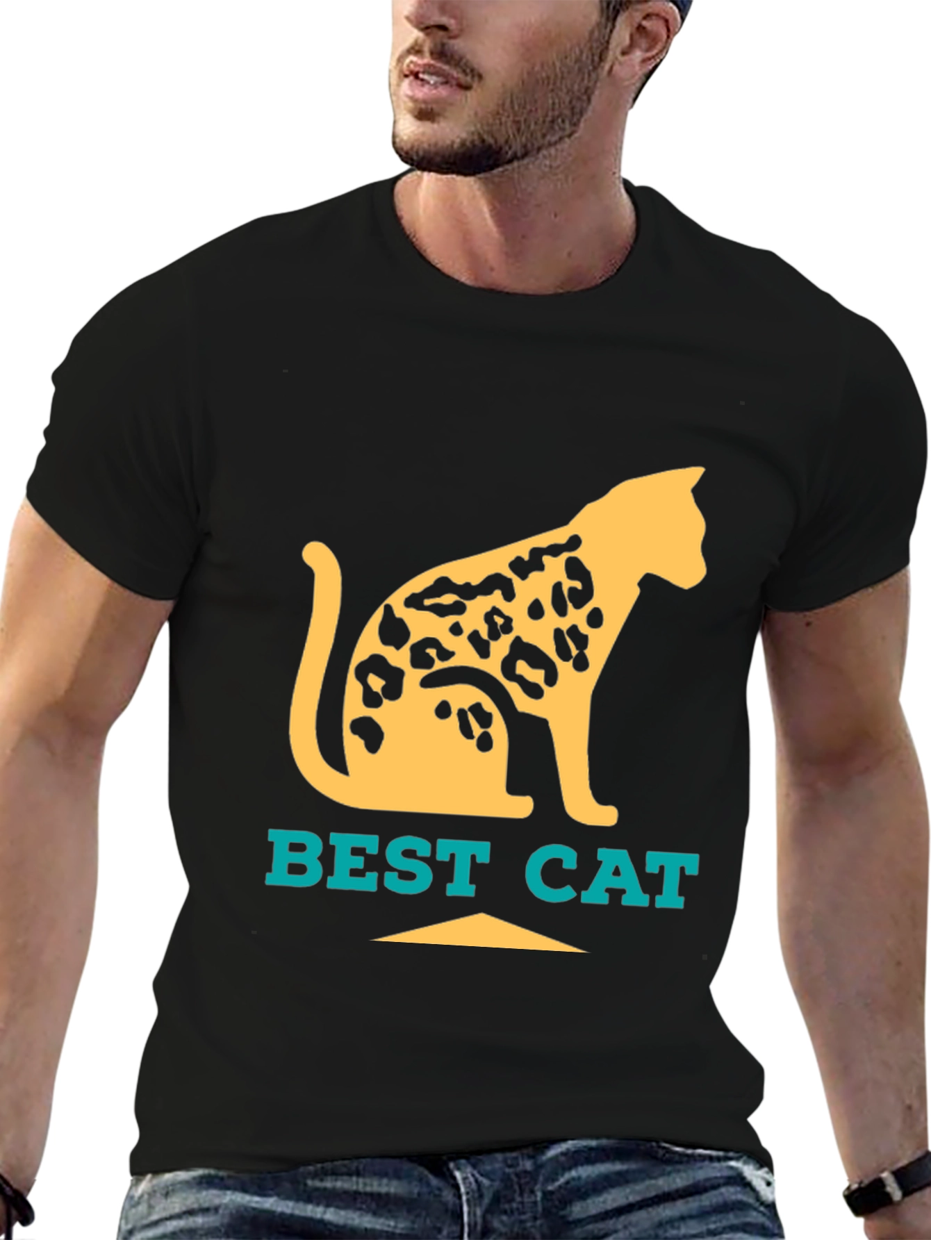 Best Cat Leopard Print T-Shirt - Cool Graphic Tee