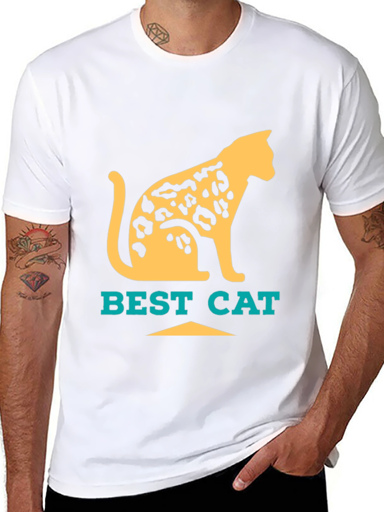 Best Cat Leopard Print T-Shirt - Cool Graphic Tee