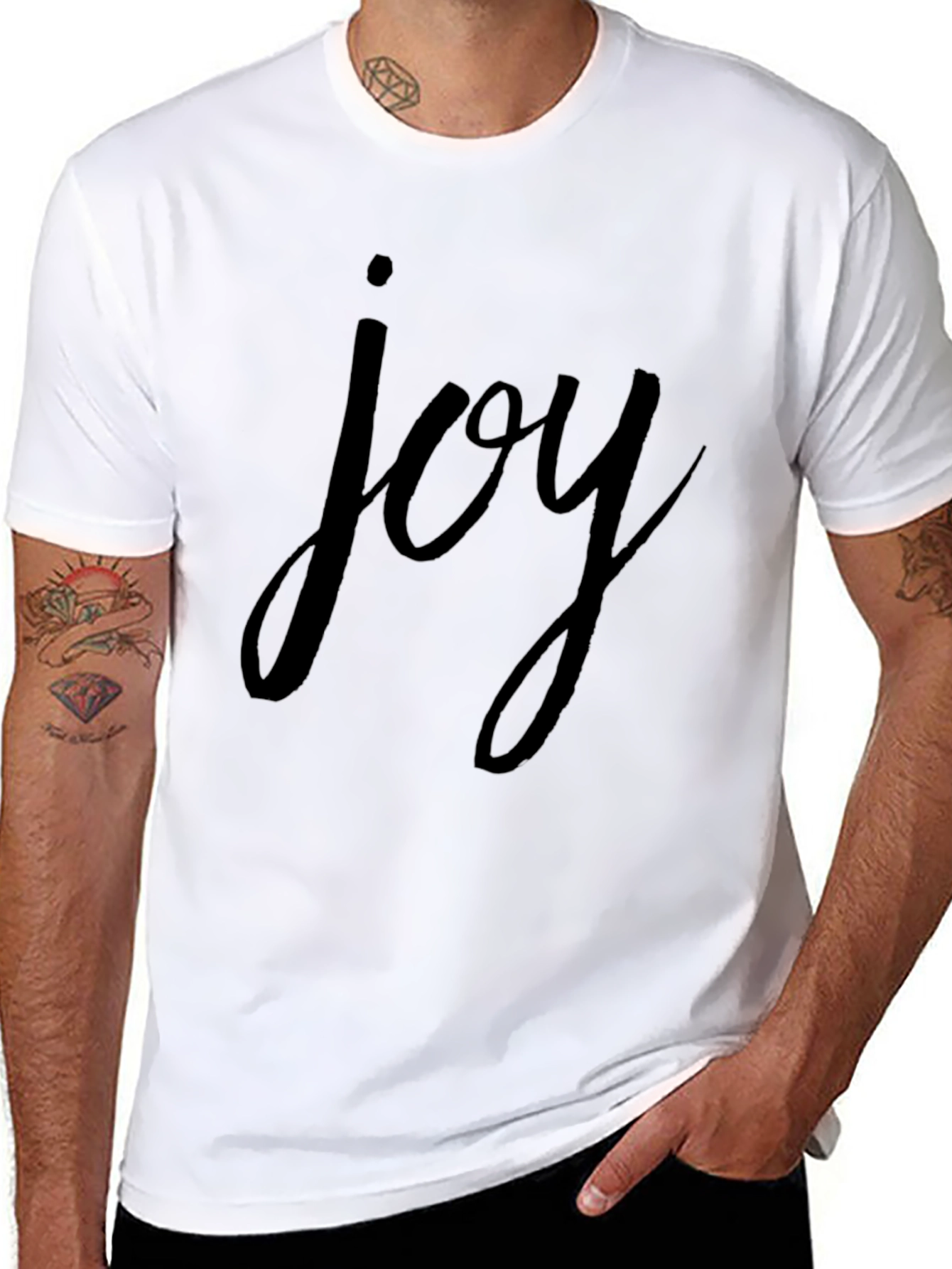 Joy Graphic Tee - Classic Black Cotton T-Shirt