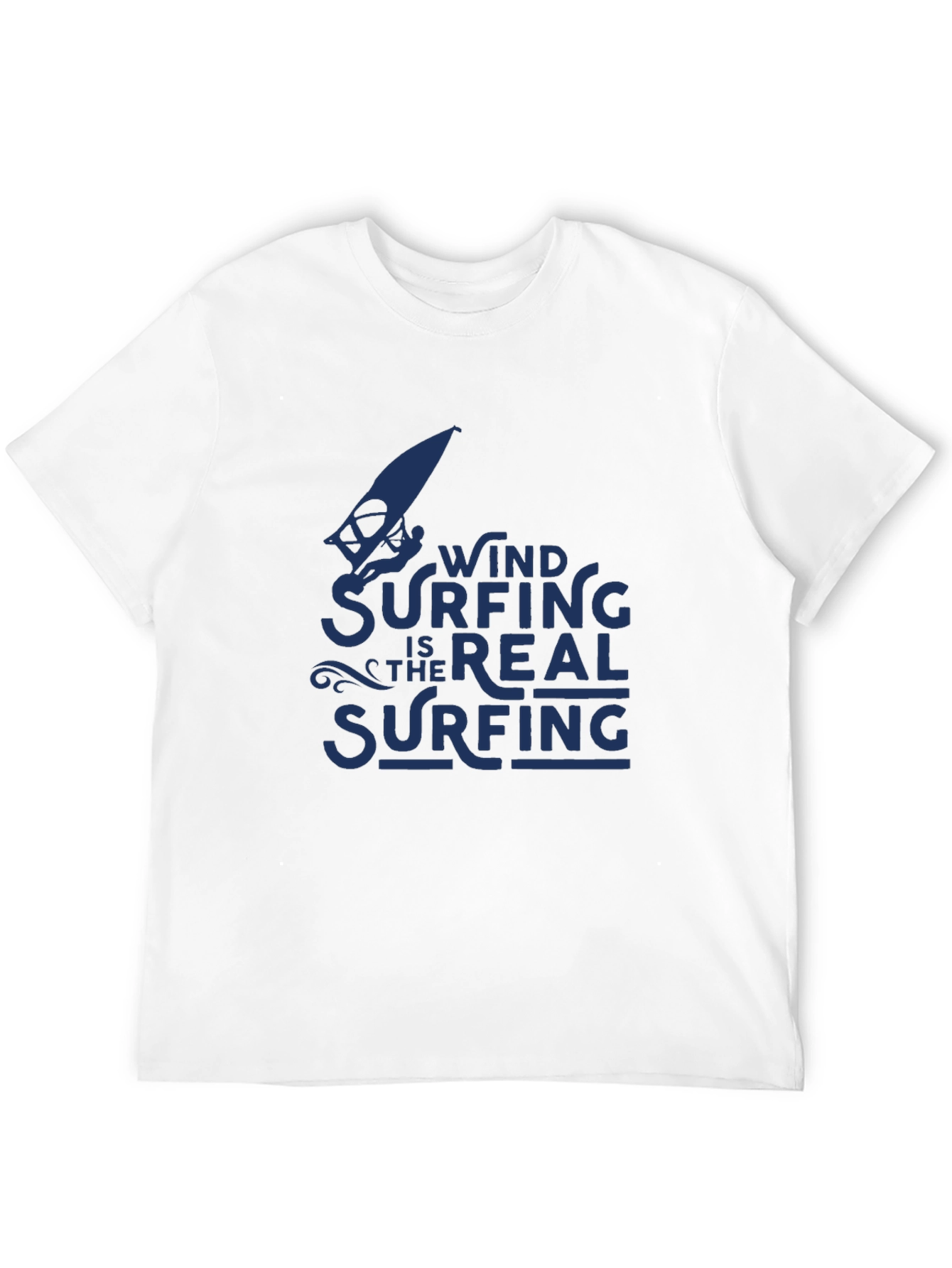 Windsurfing is the Real Surfing Black T-Shirt