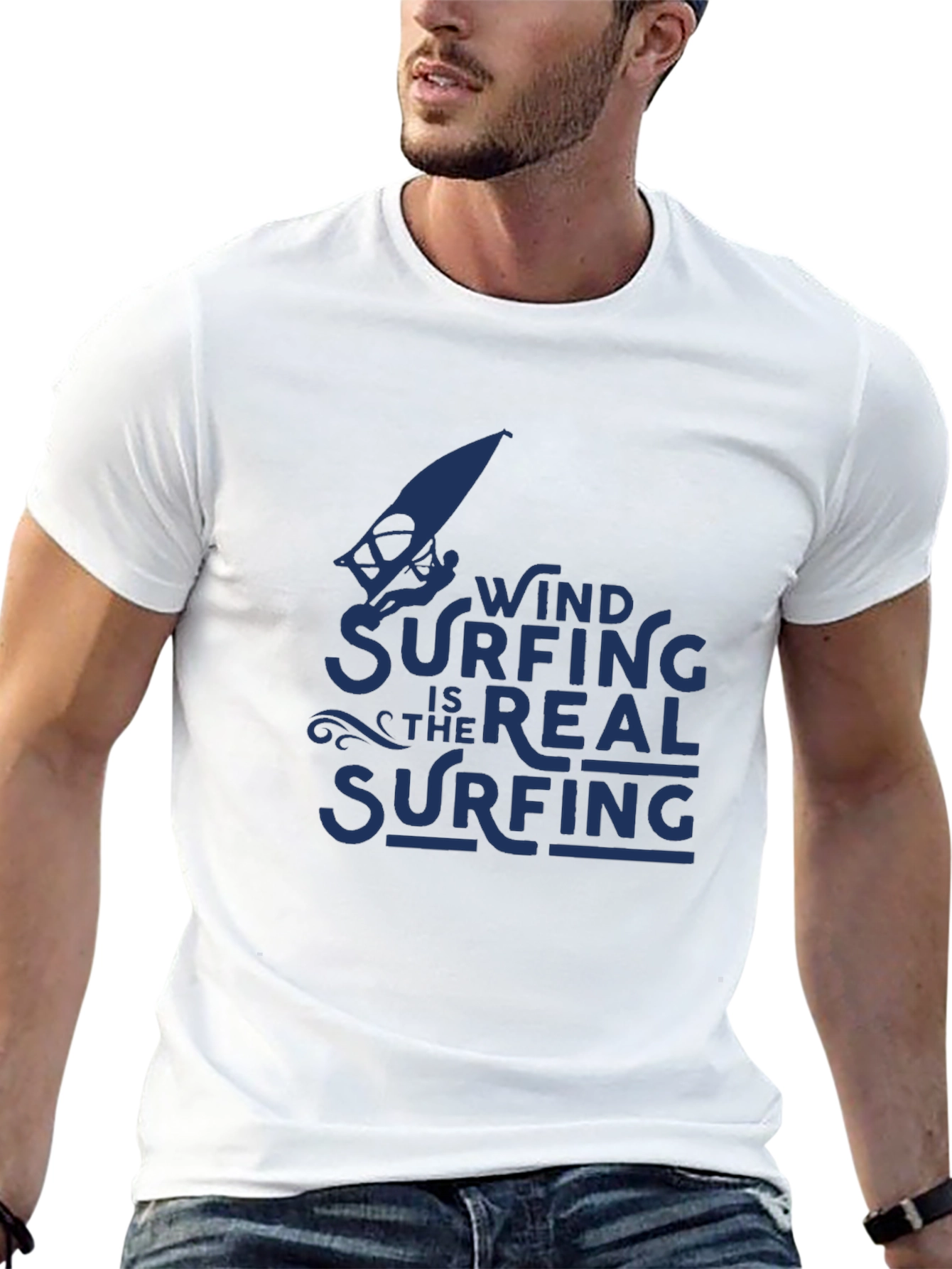 Windsurfing is the Real Surfing Black T-Shirt