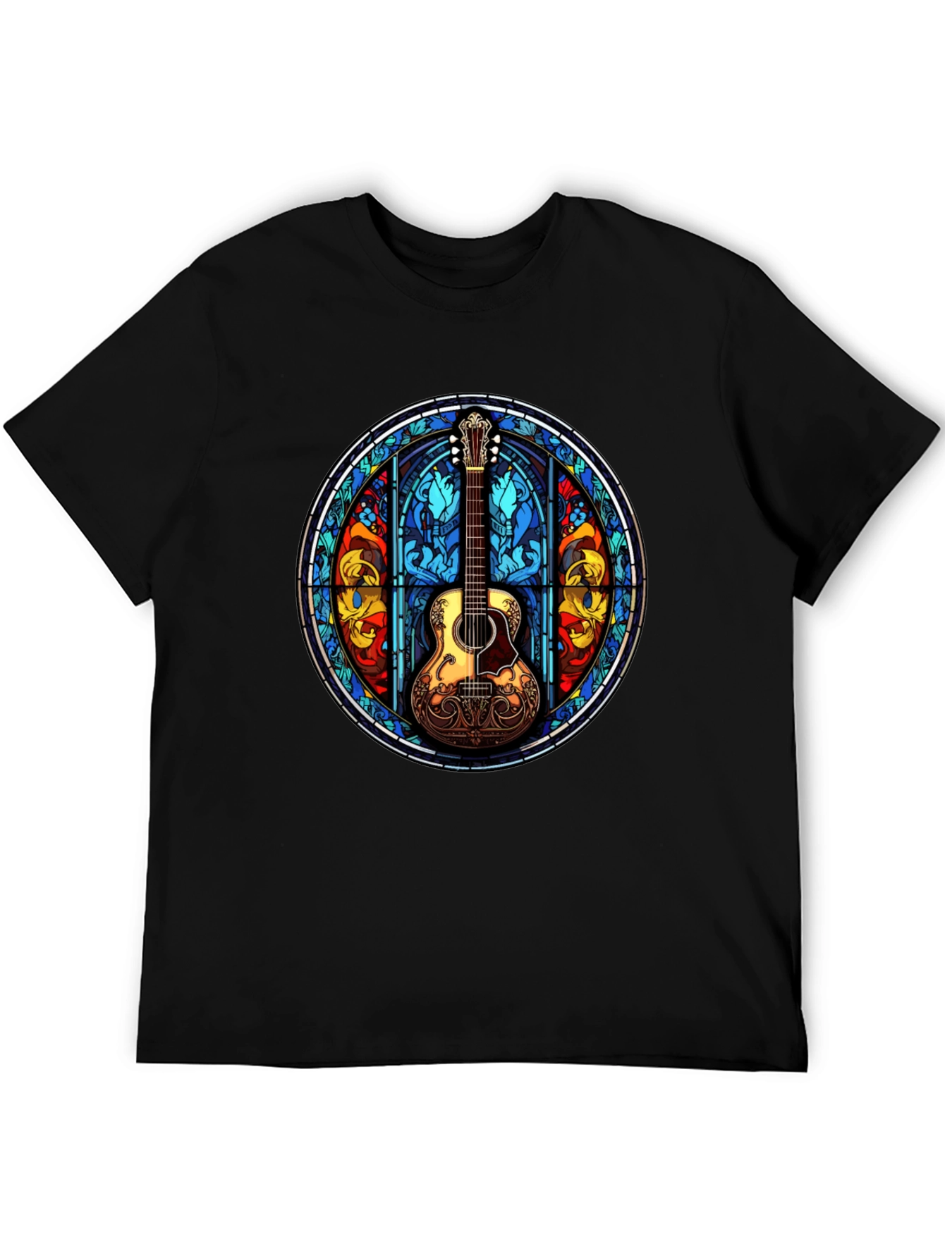 Stained Glass Guitar Graphic Tee