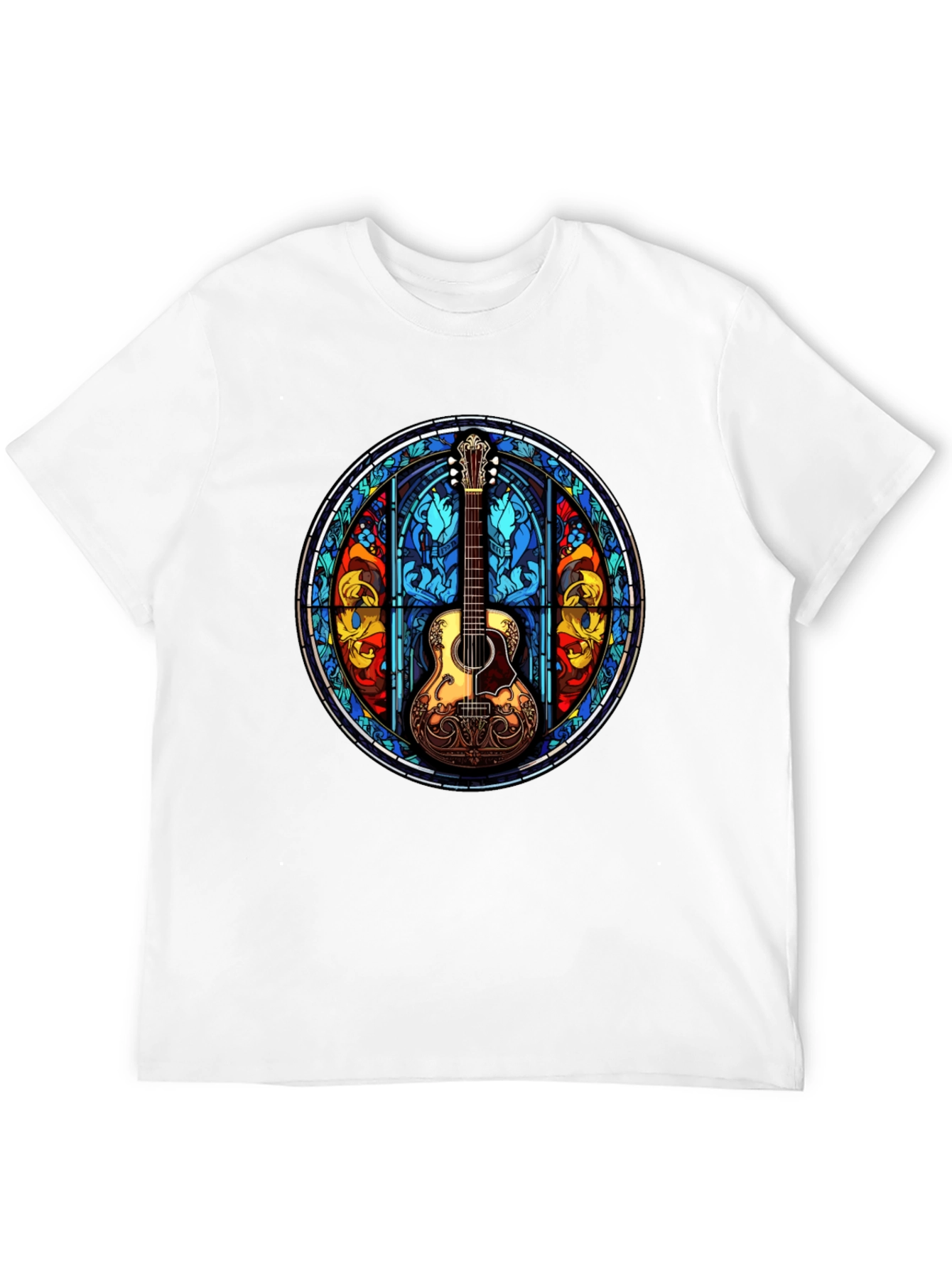 Stained Glass Guitar Graphic Tee