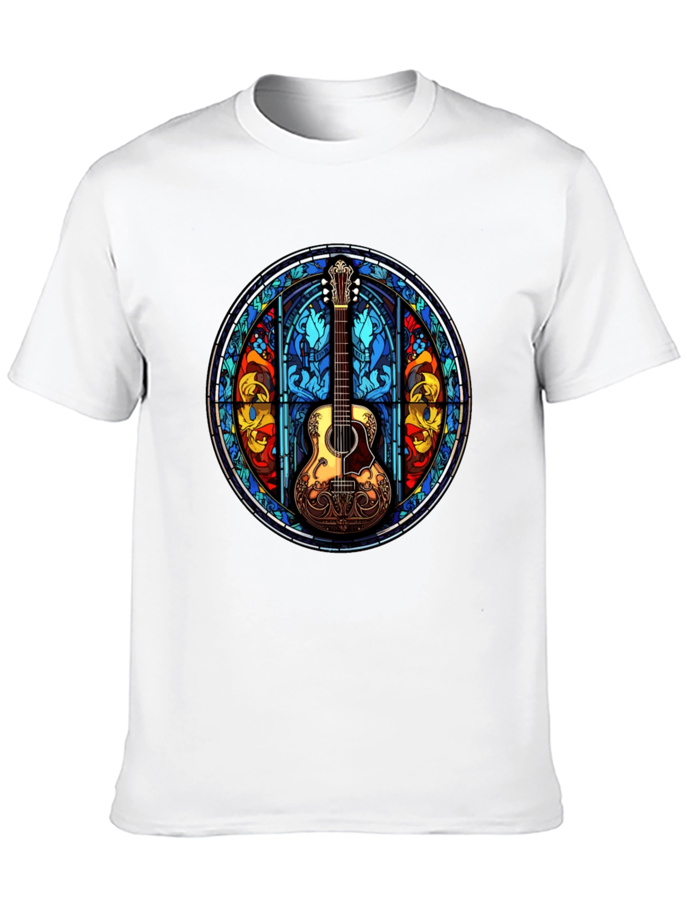 Stained Glass Guitar Graphic Tee