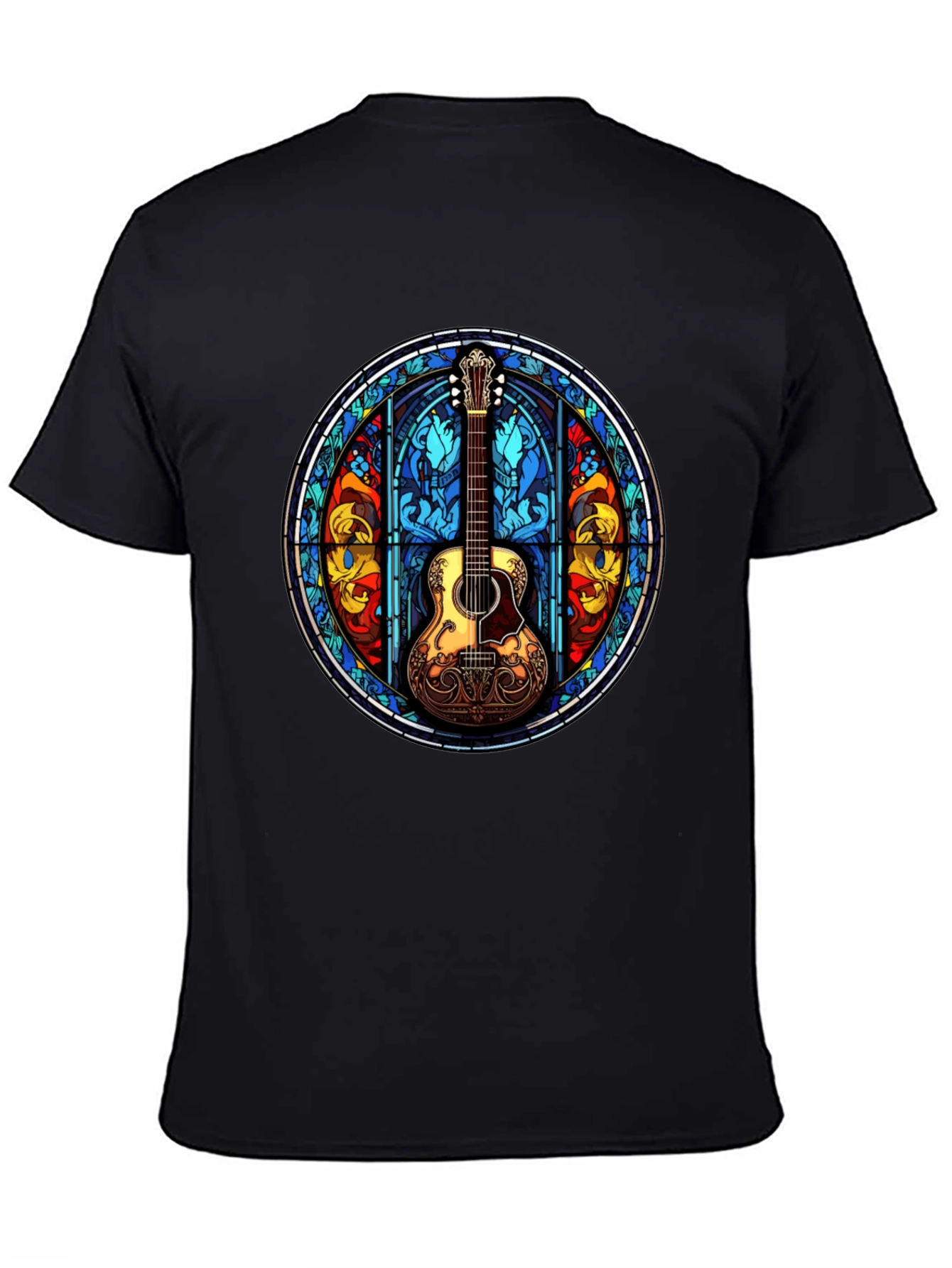 Stained Glass Guitar Graphic Tee