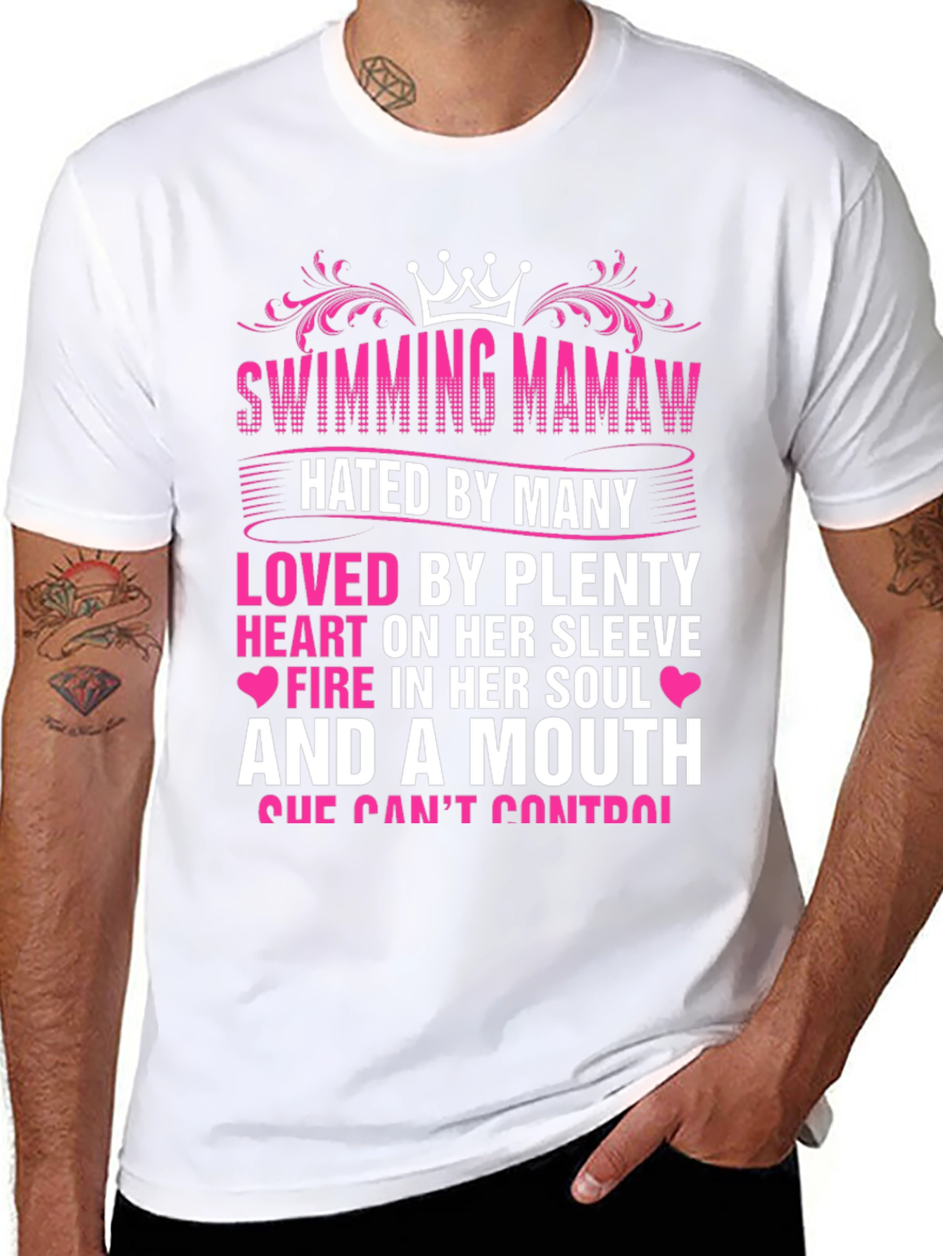 Swimming Mamaw Novelty Graphic T-Shirt