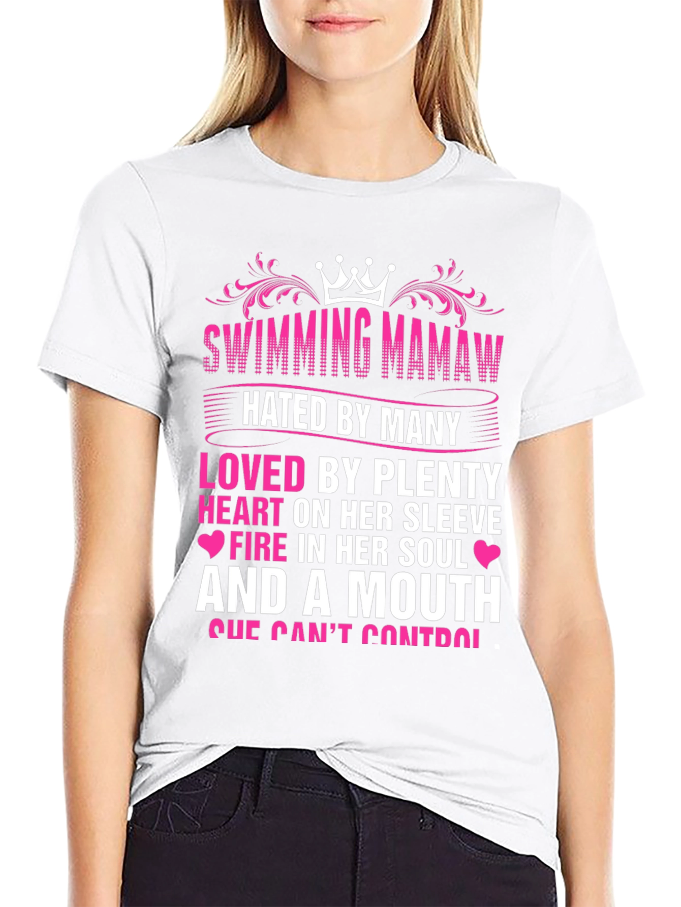 Swimming Mamaw Novelty Graphic T-Shirt