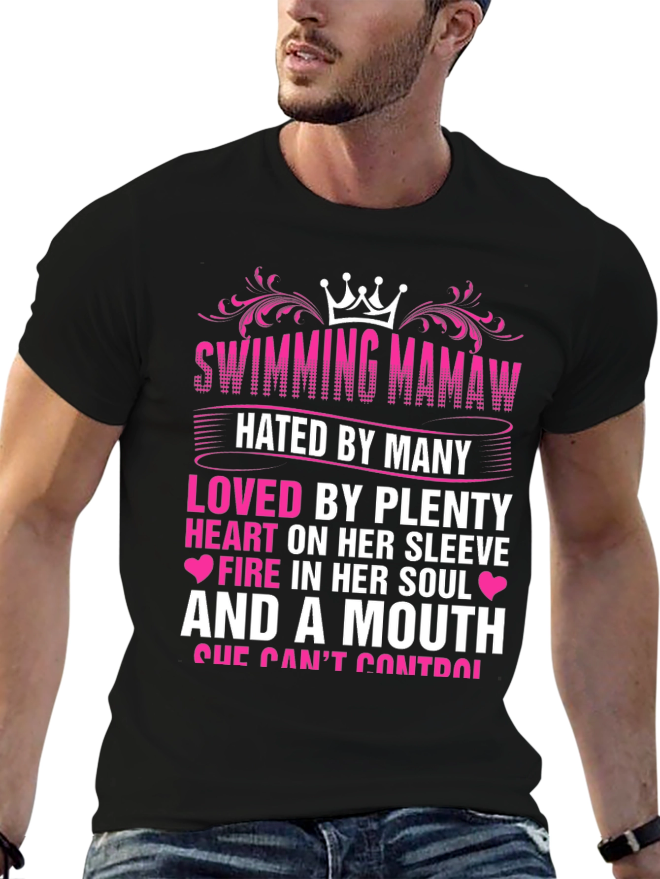 Swimming Mamaw Novelty Graphic T-Shirt
