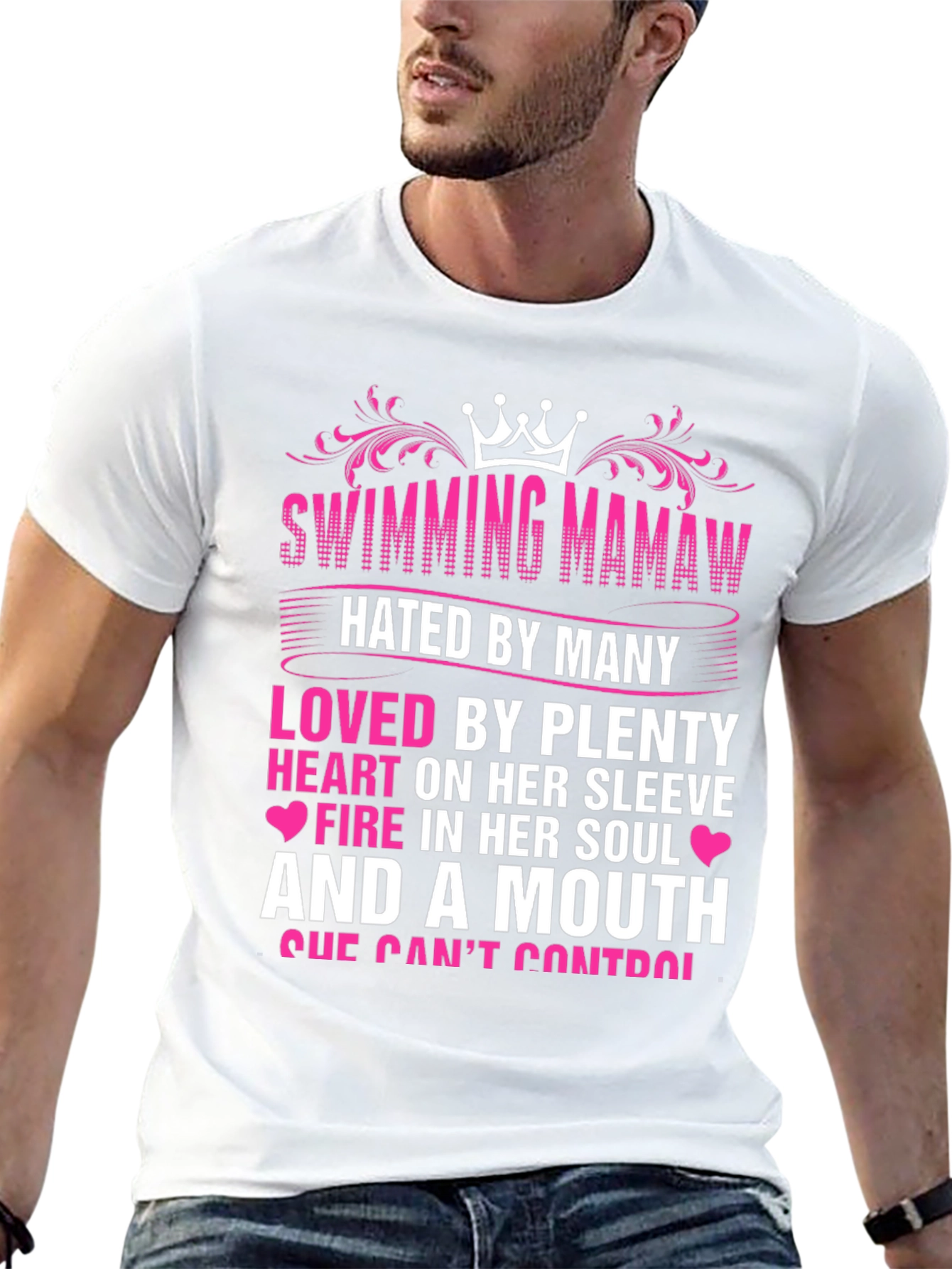 Swimming Mamaw Novelty Graphic T-Shirt