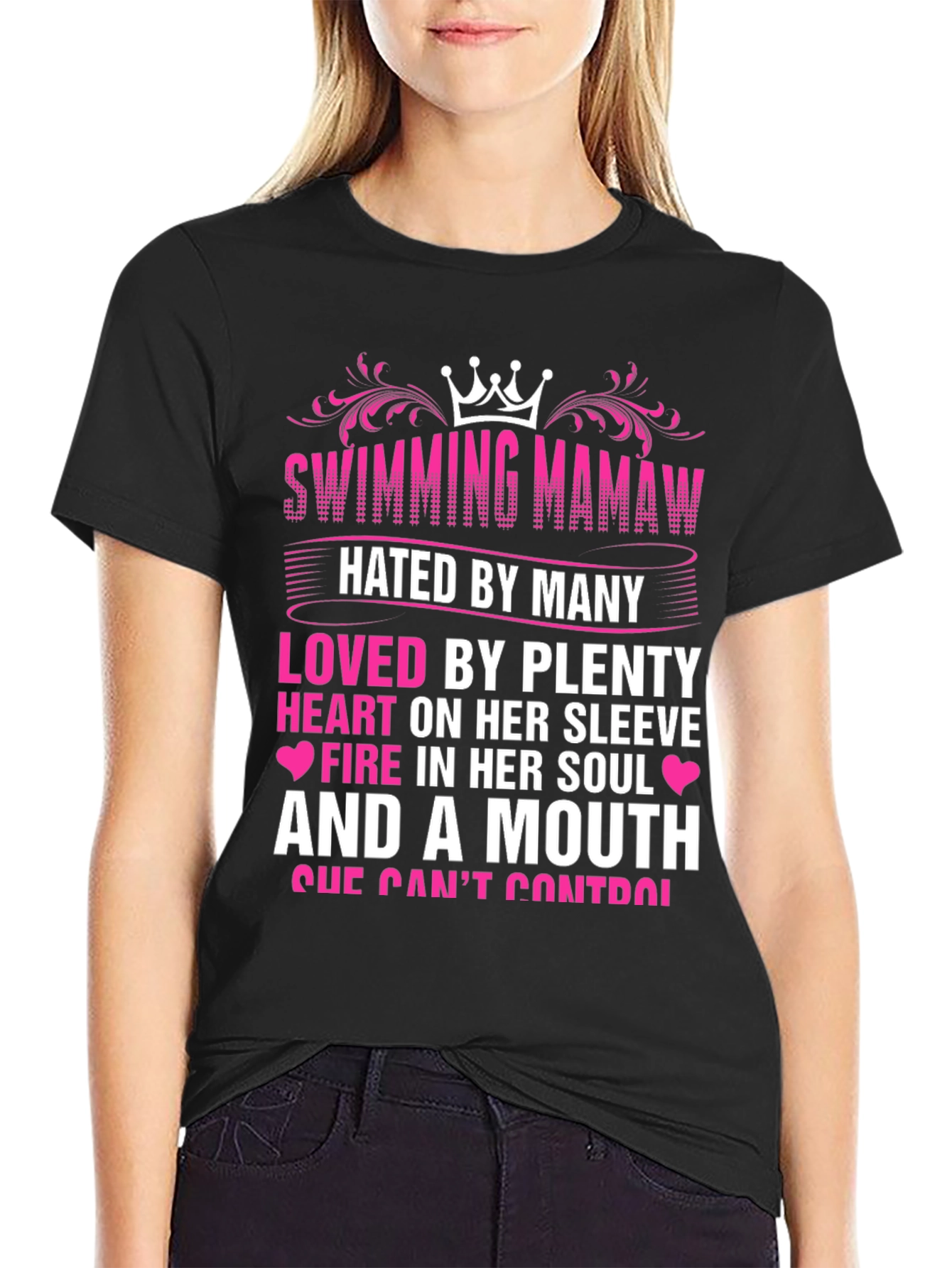 Swimming Mamaw Novelty Graphic T-Shirt