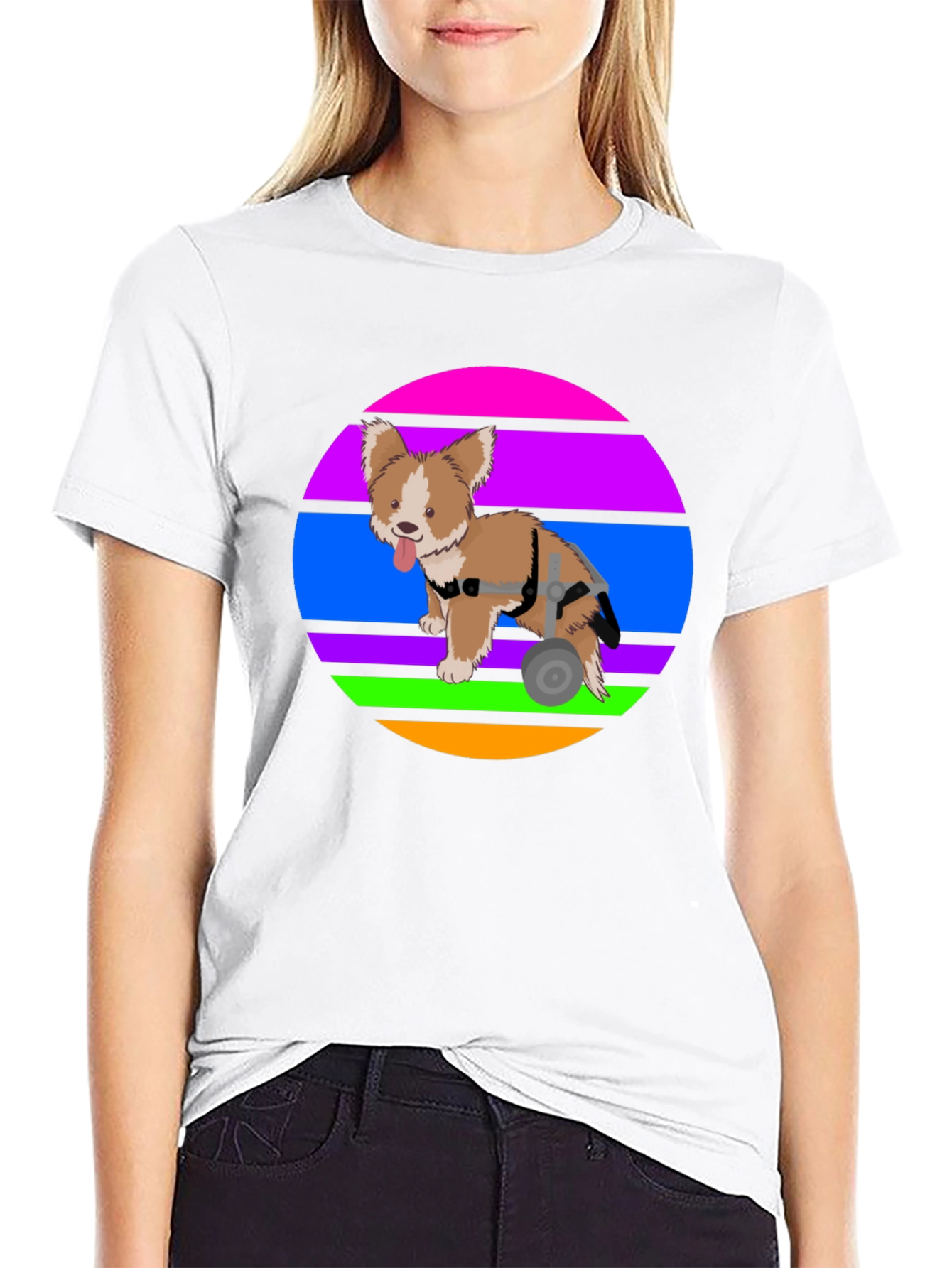 Dog Wheelchair T-Shirt - Graphic Print