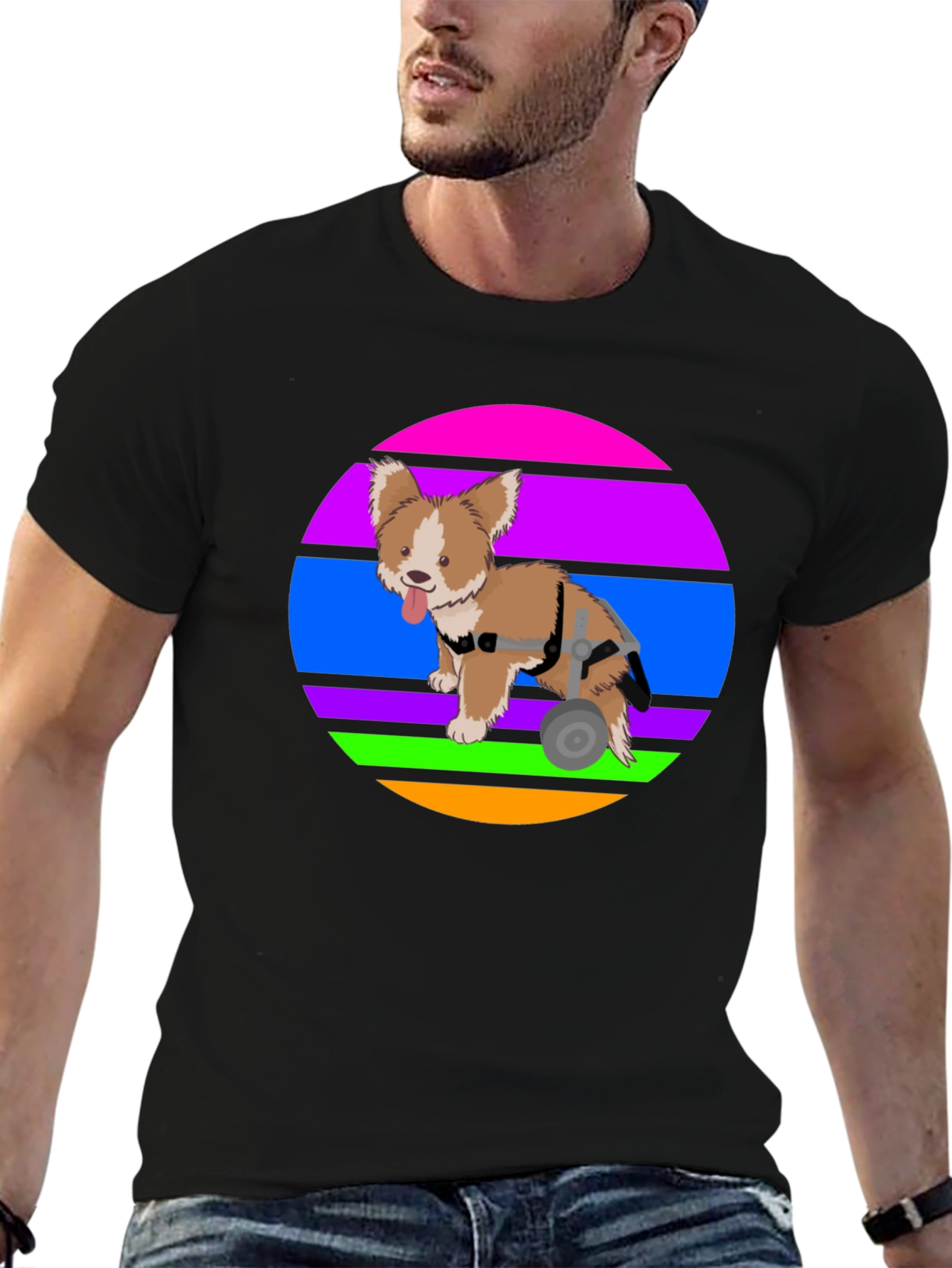 Dog Wheelchair T-Shirt - Graphic Print