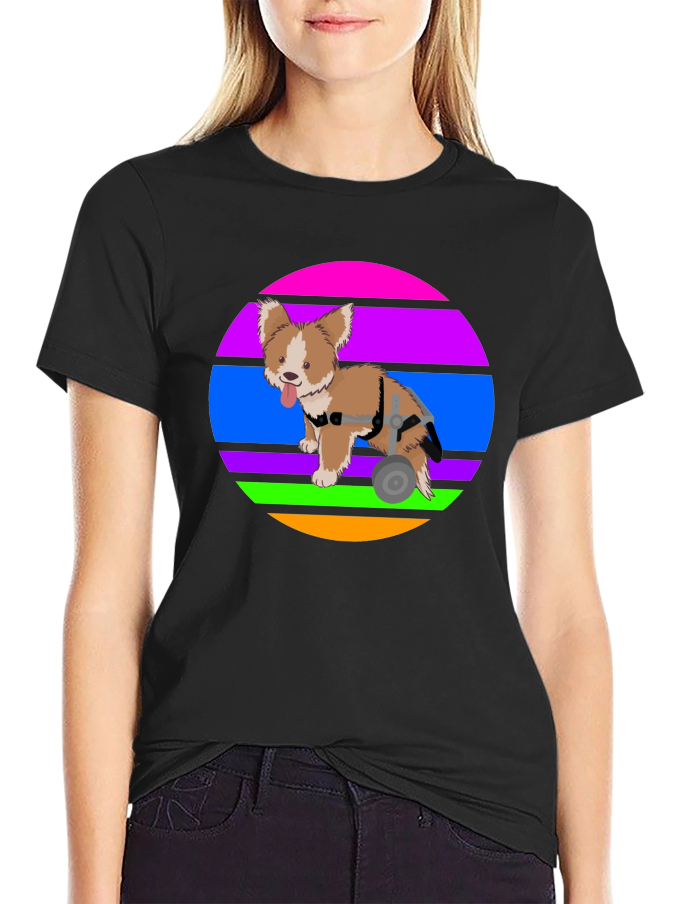 Dog Wheelchair T-Shirt - Graphic Print