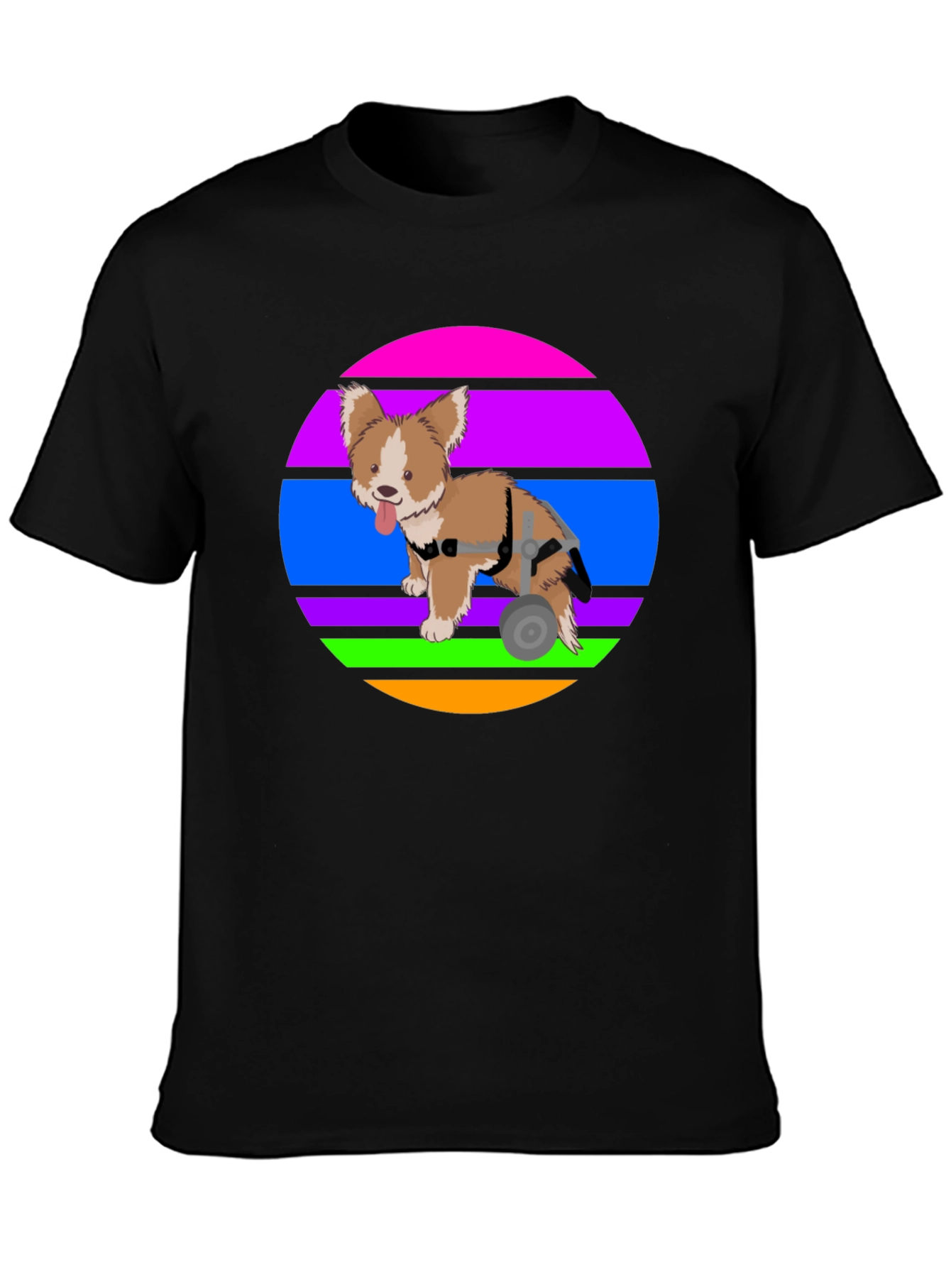 Dog Wheelchair T-Shirt - Graphic Print