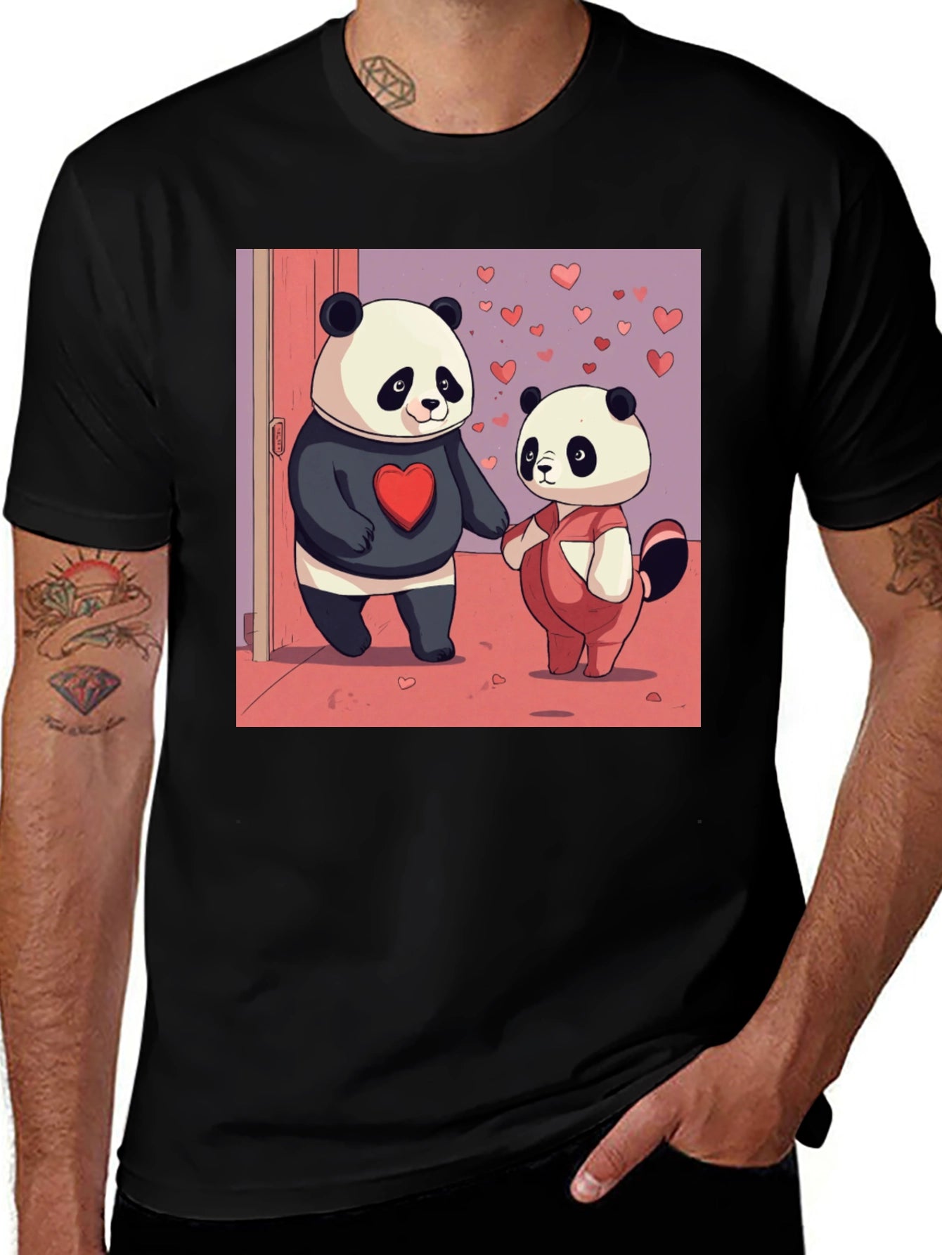 Panda Love Graphic Tee - Valentines Edition