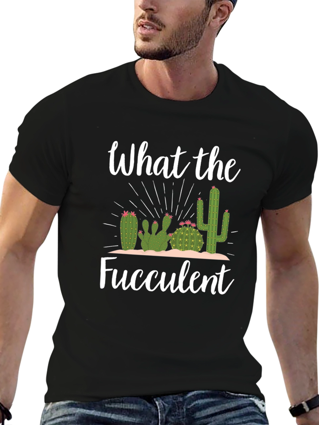 What the Fucculent Black Graphic Tee