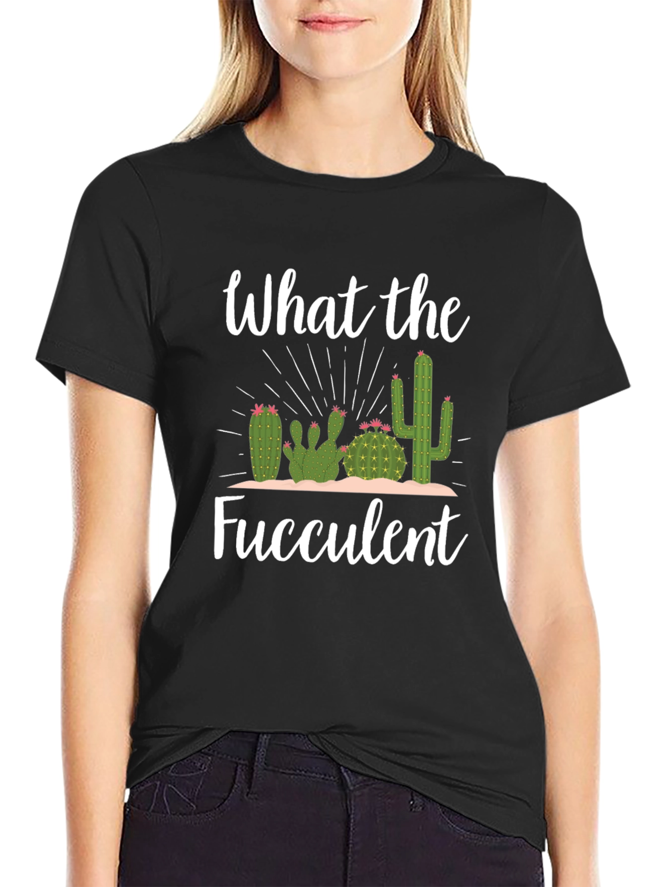 What the Fucculent Black Graphic Tee