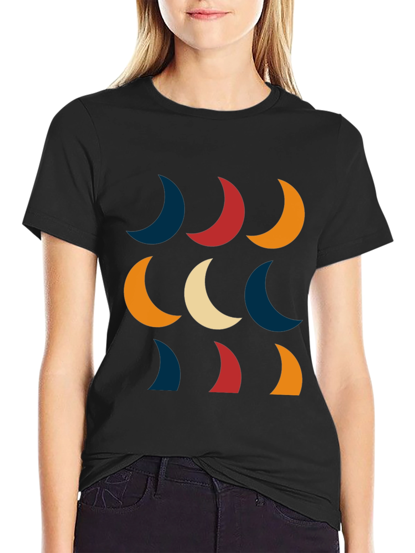 Retro Crescent Moon Graphic Tee